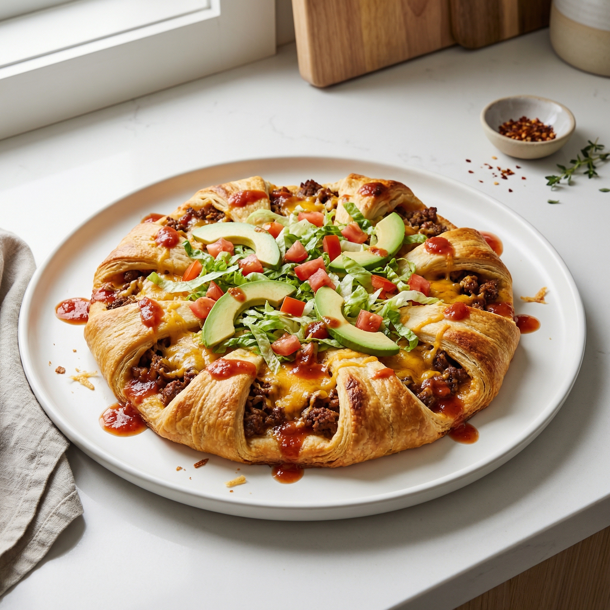 Easy Crescent Taco Bake