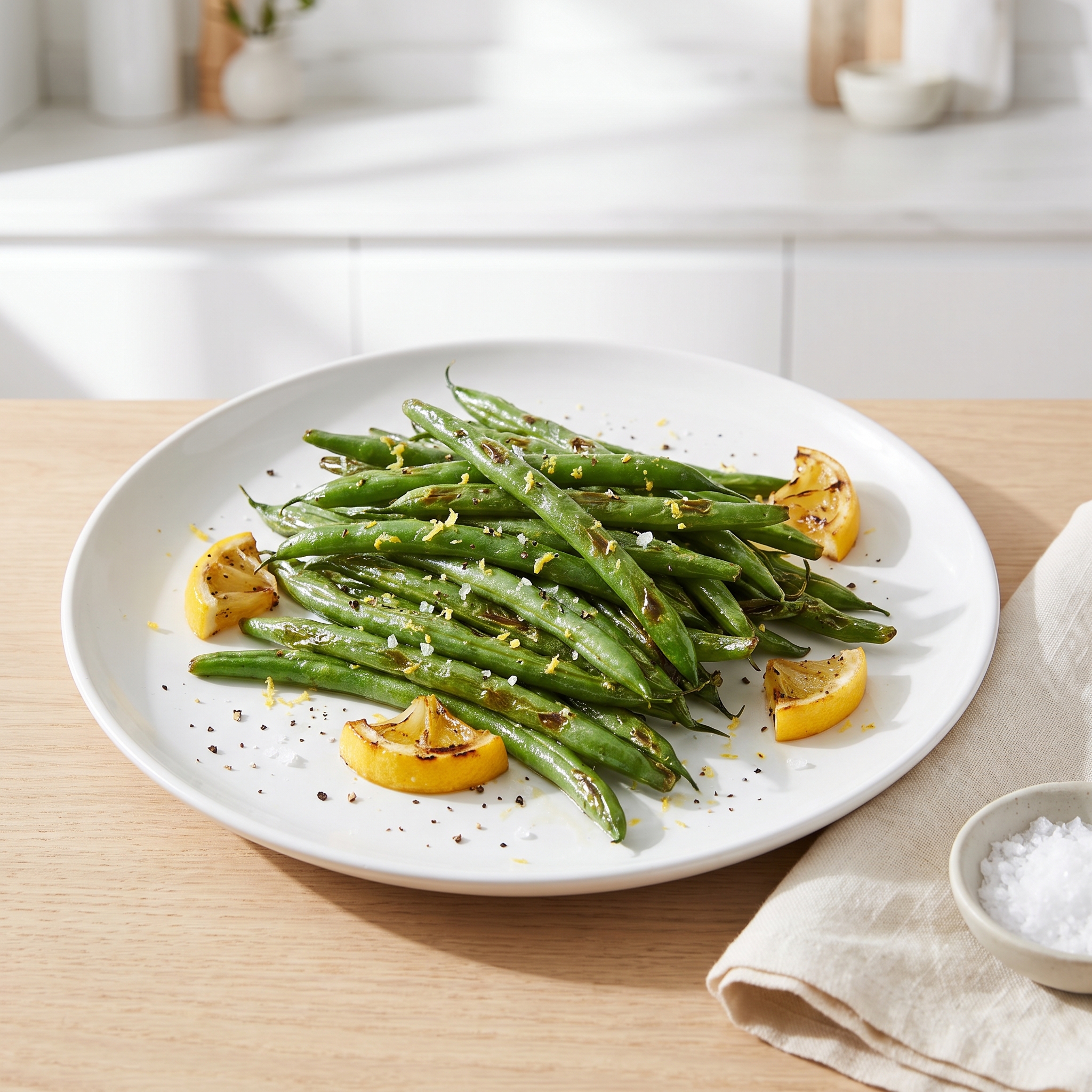 Crisp Lemon Air-Fried Green Beans