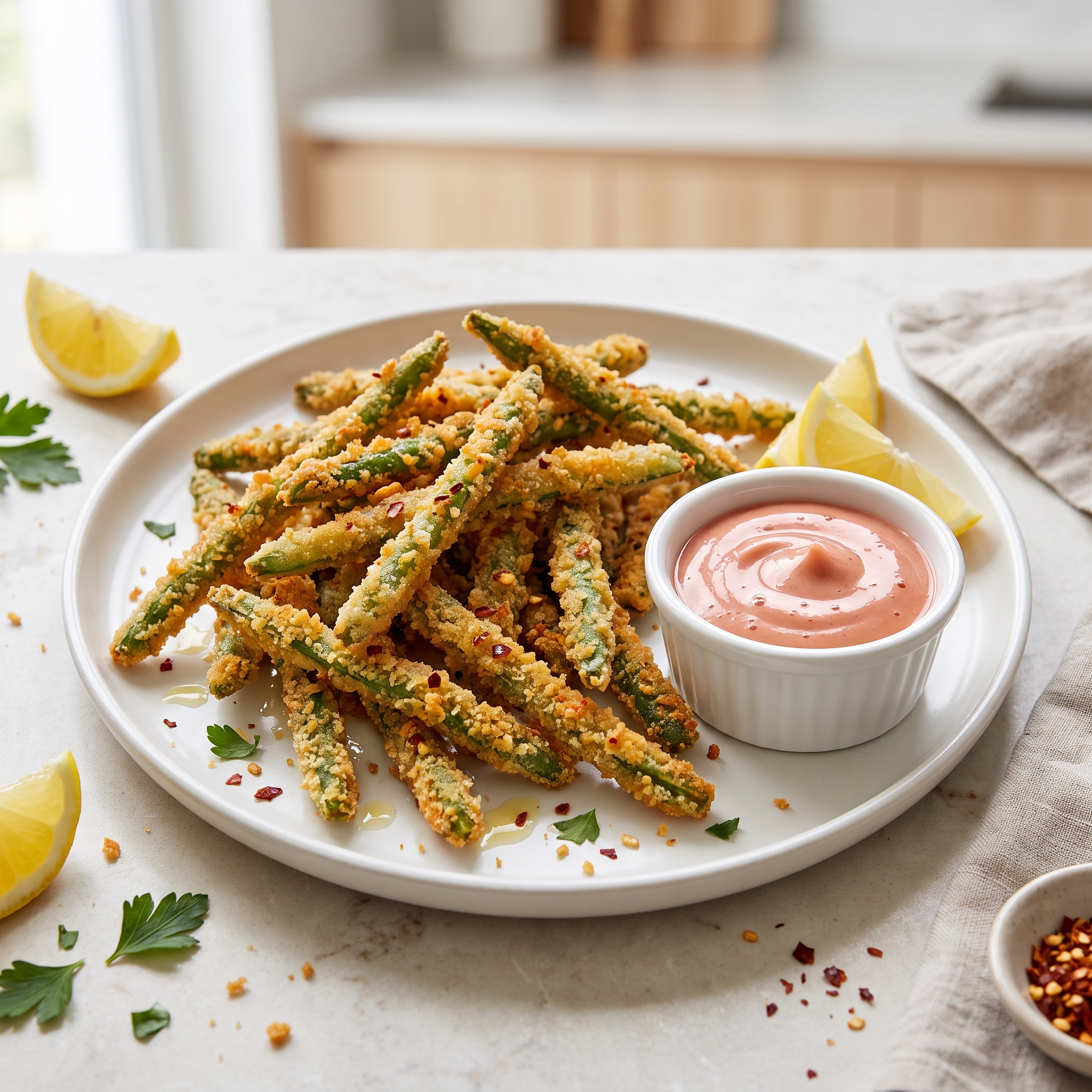 Crispy Air-Fried Green Bean Fries