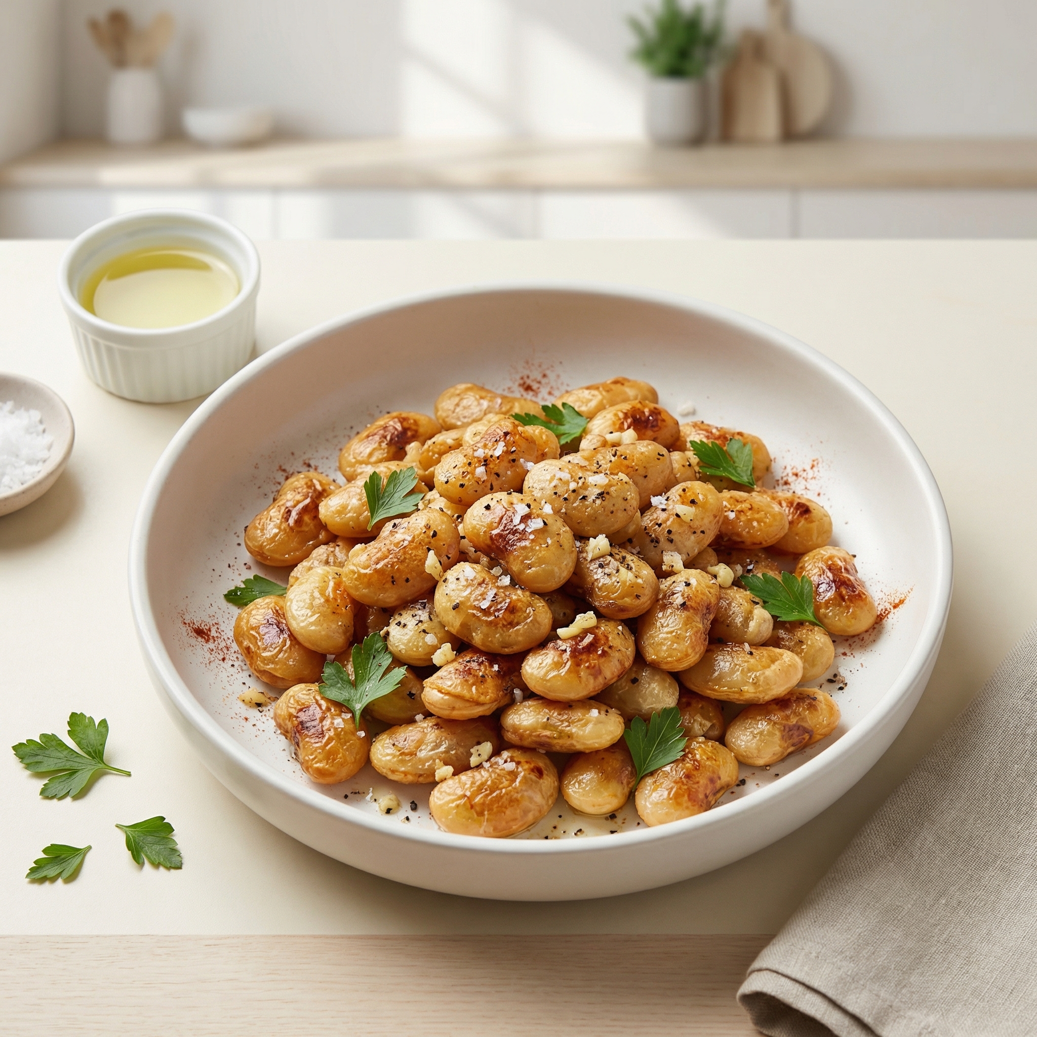Air Fryer Puffed Butter Beans