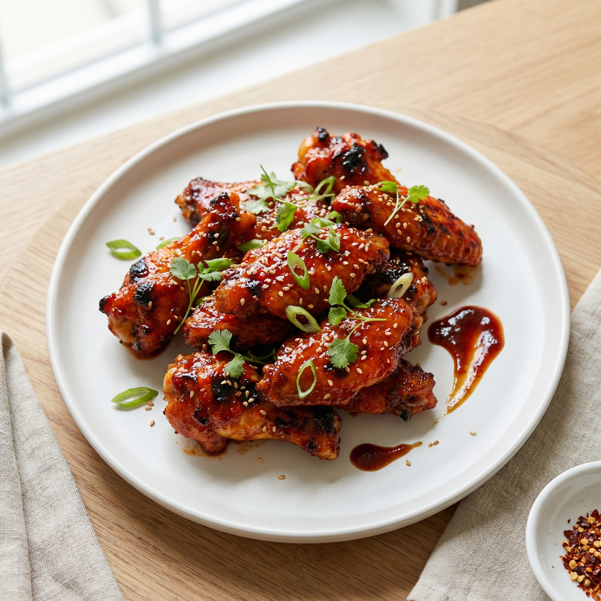 Crispy Honey Sriracha Chicken Wings