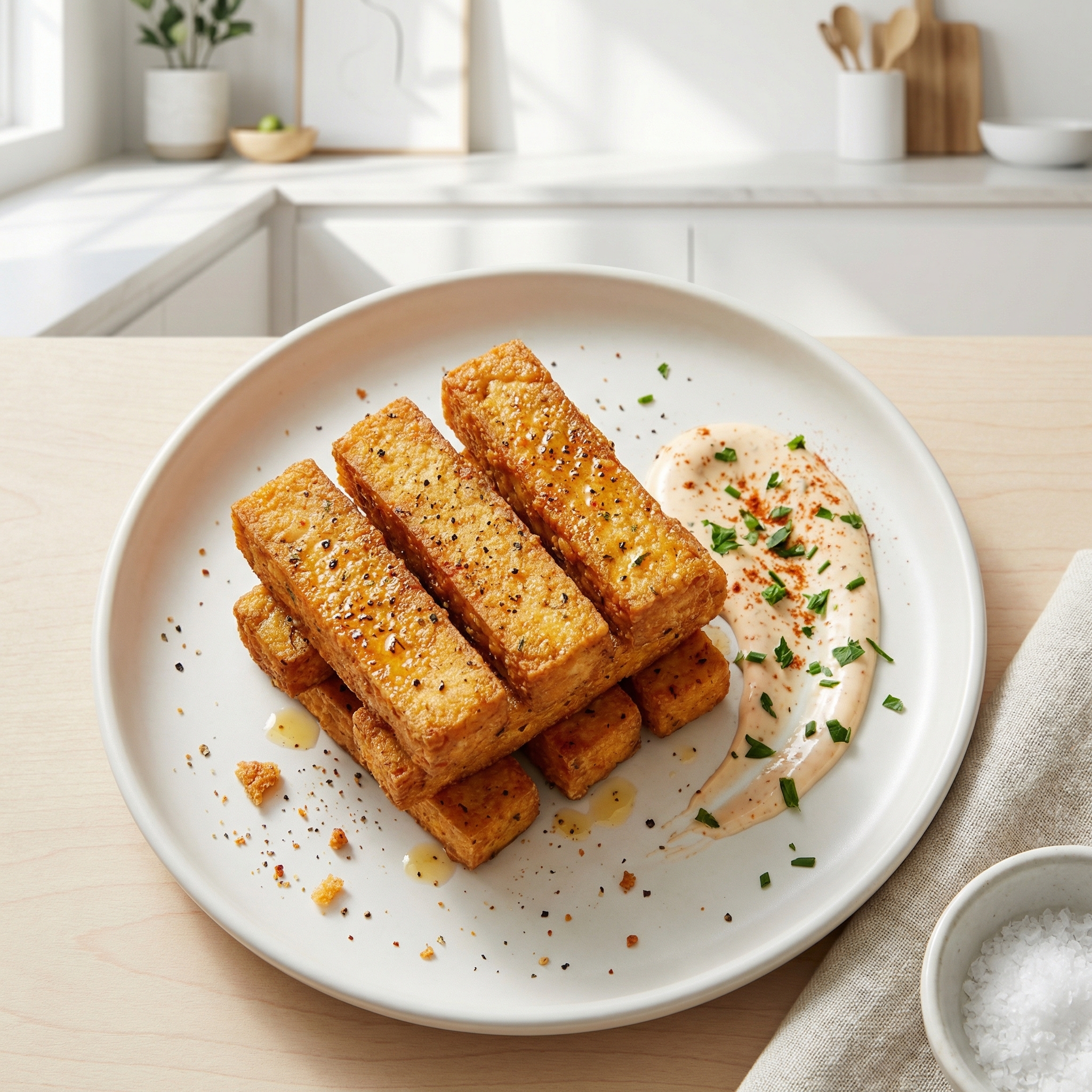 Crispy Breaded Tofu with Gentle Spice