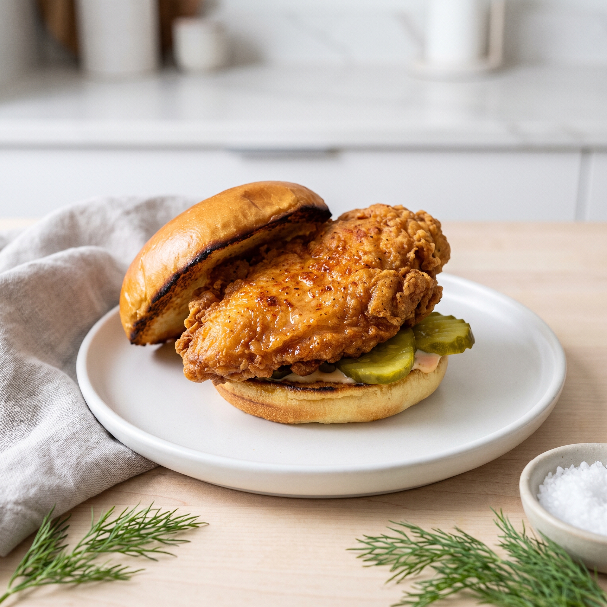 Crispy Chicken Sandwich with Pickles