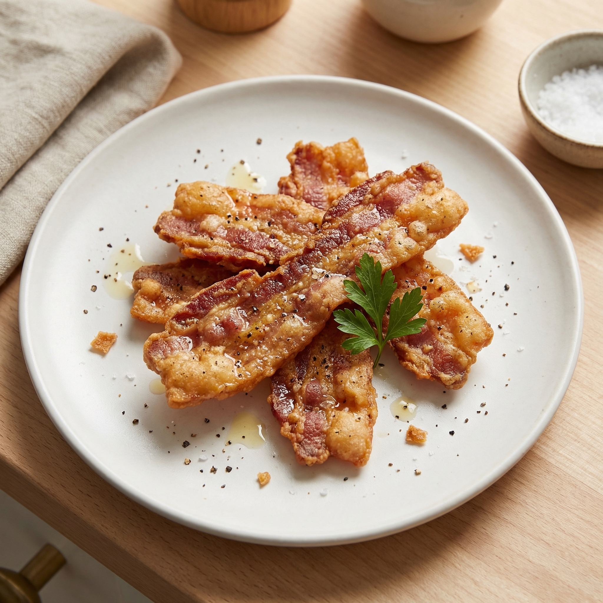 Crunchy Deep-Fried Bacon Strips
