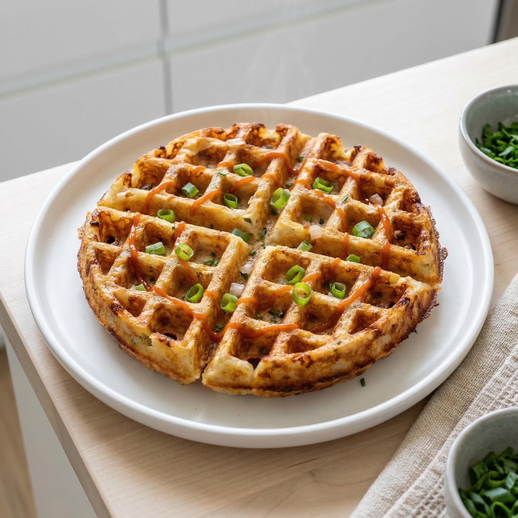 Everything-But-the-Fridge Hash Brown Egg Waffle