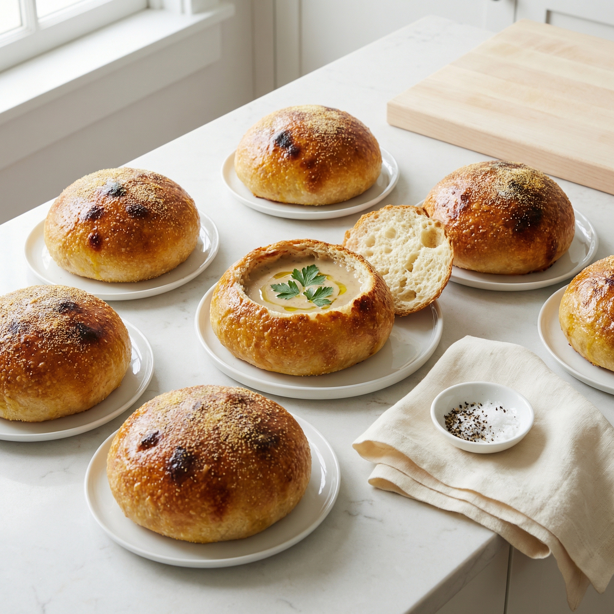 Crusty Italian Bread Bowls