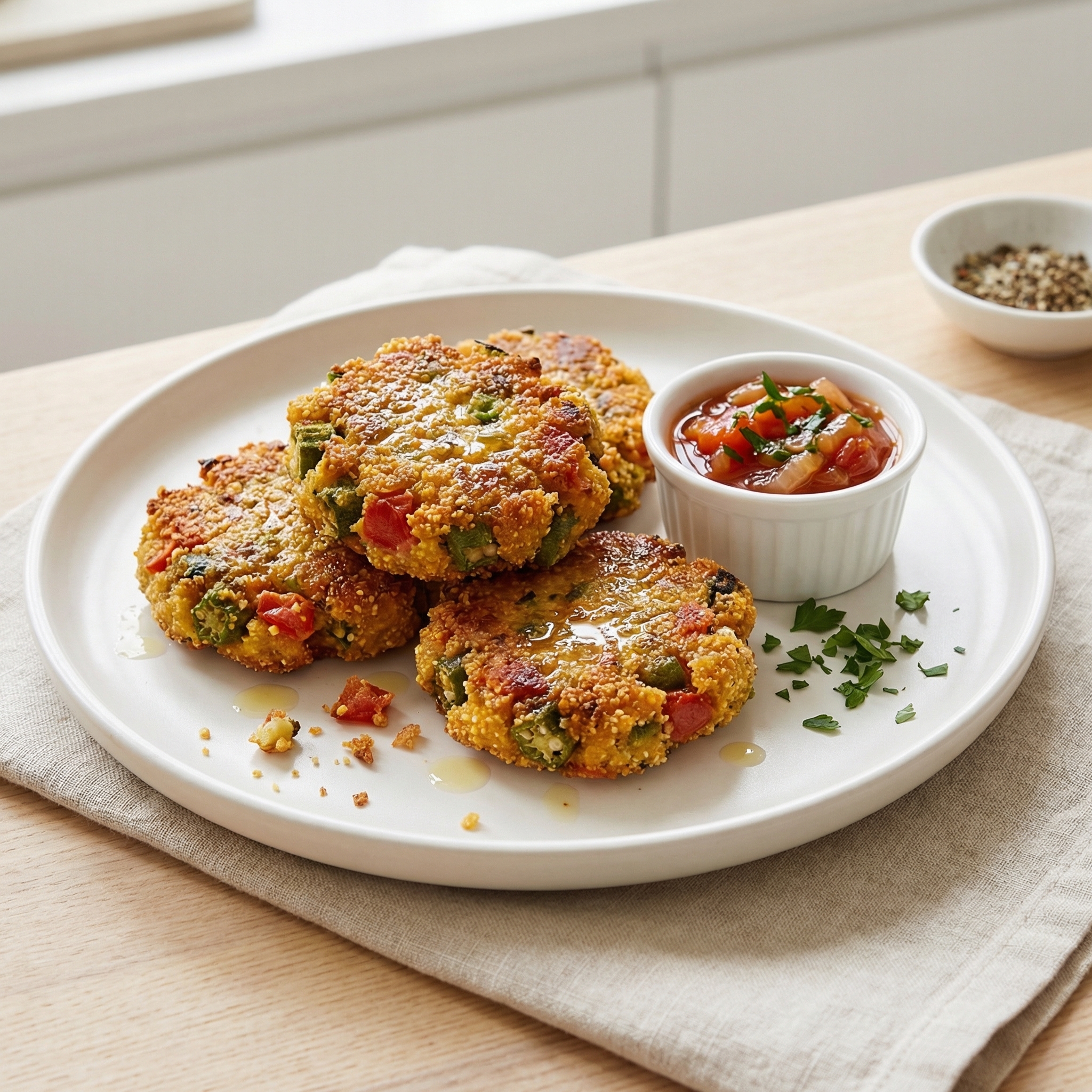 Crispy Okra and Grits Fritters
