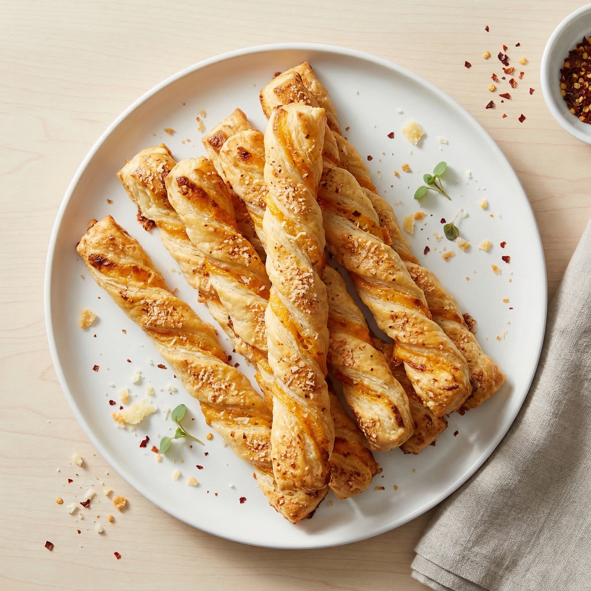 Crispy Puff Pastry Cheese Twists