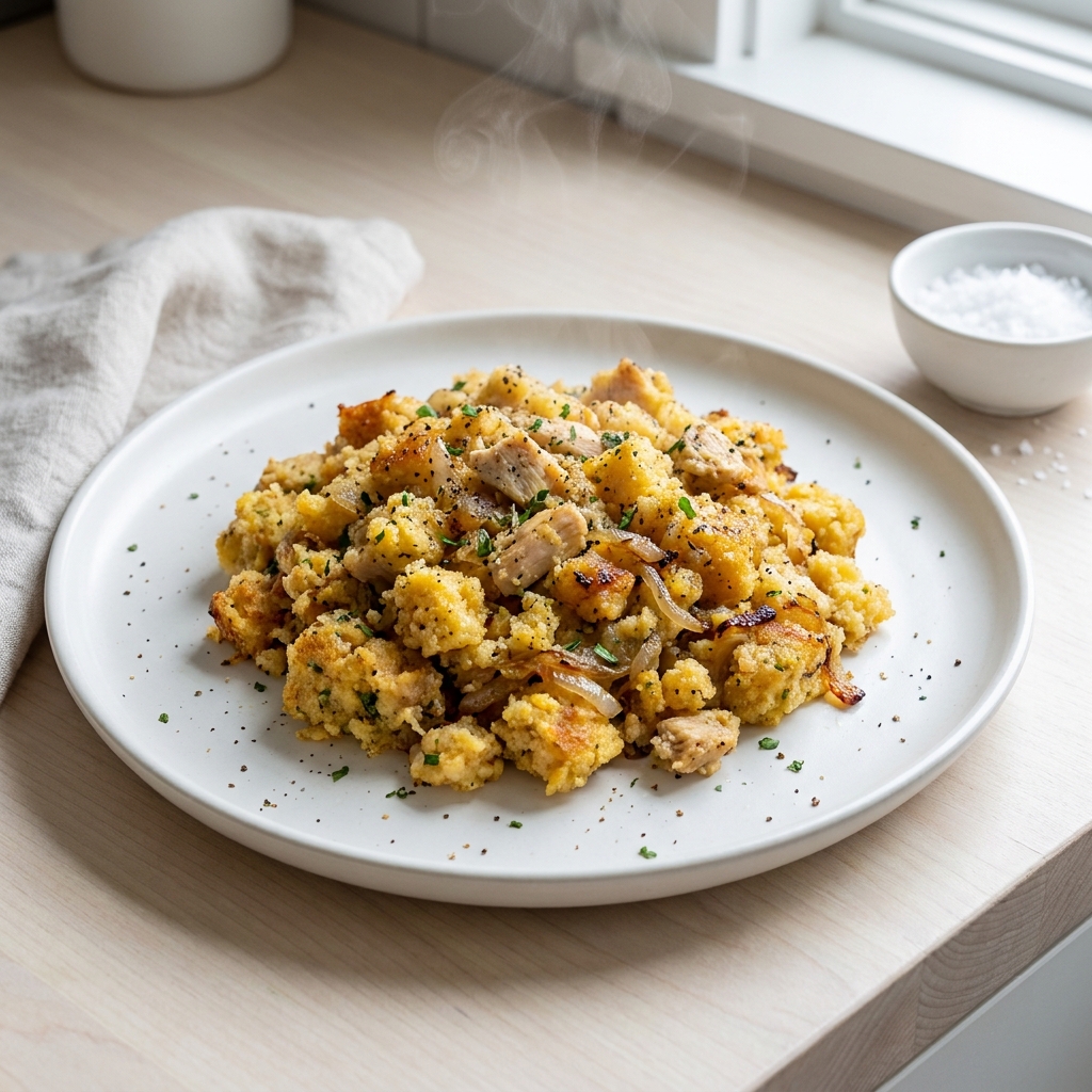 Crockpot Chicken and Cornbread Dressing