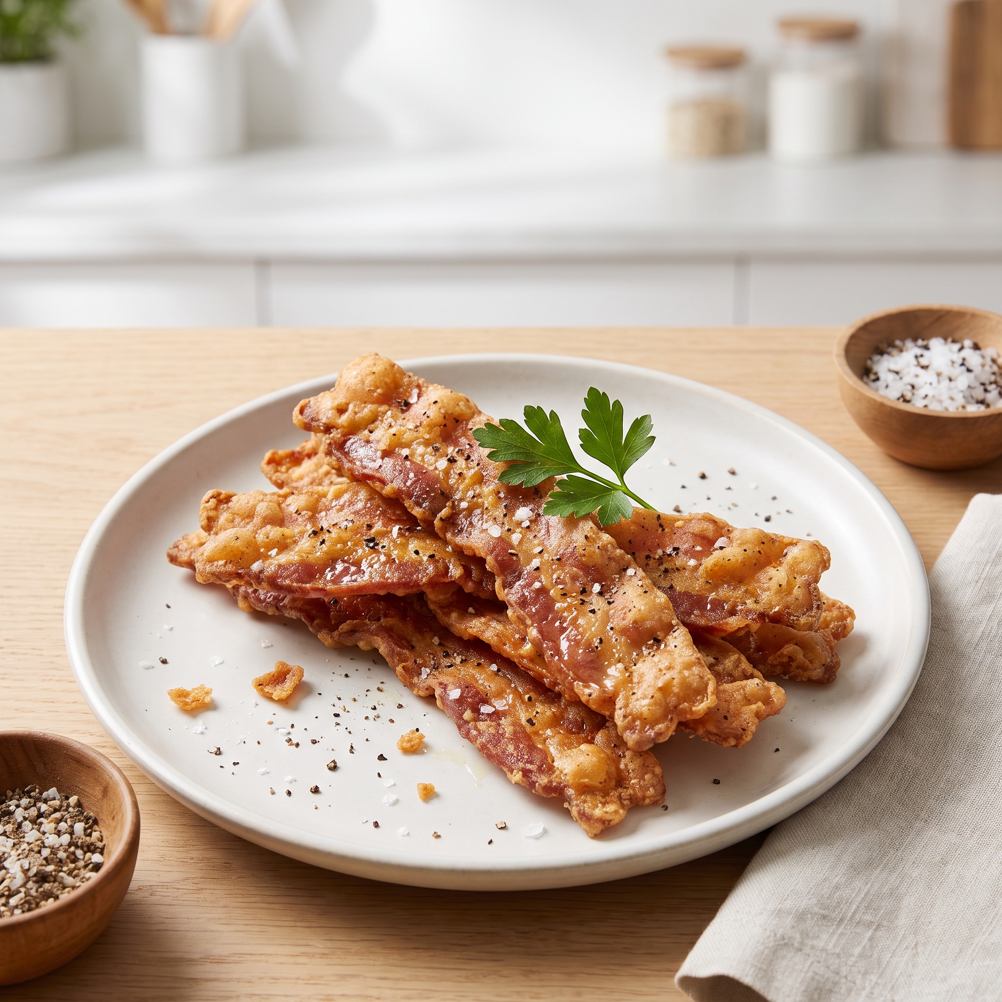 Crunchy Deep-Fried Bacon Strips