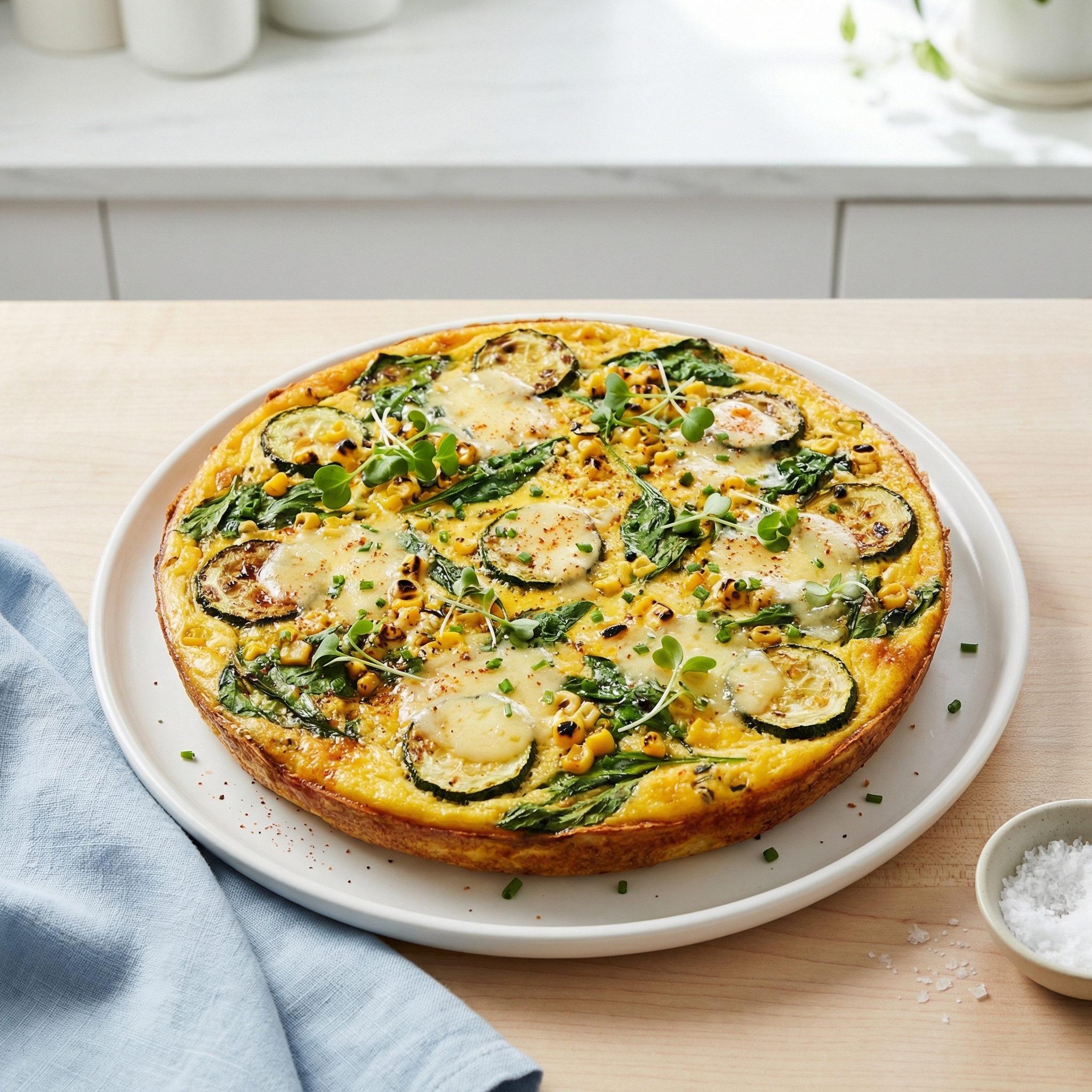 Crustless Zucchini Corn Quiche