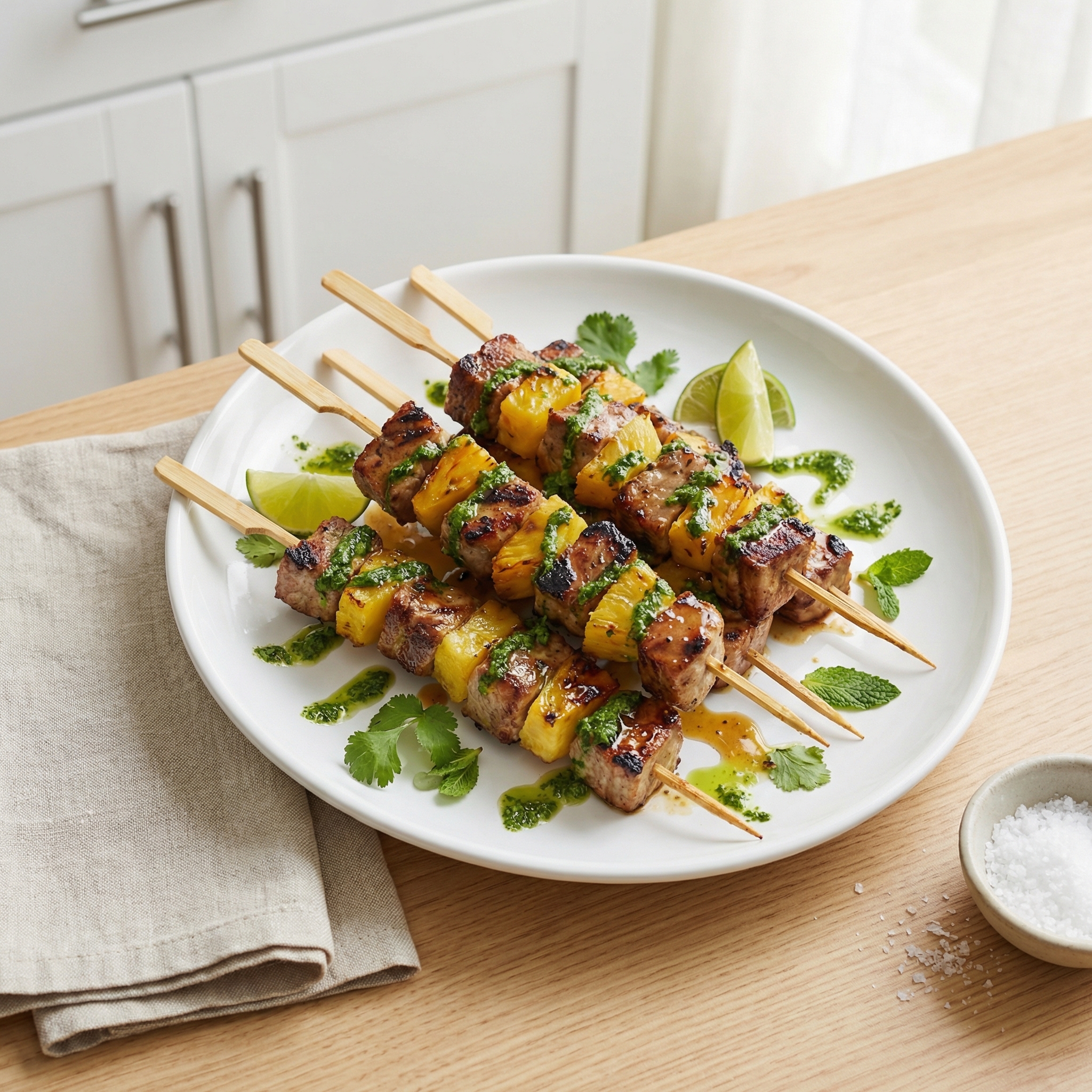 Mojo Pork and Pineapple Kebabs on the Grill