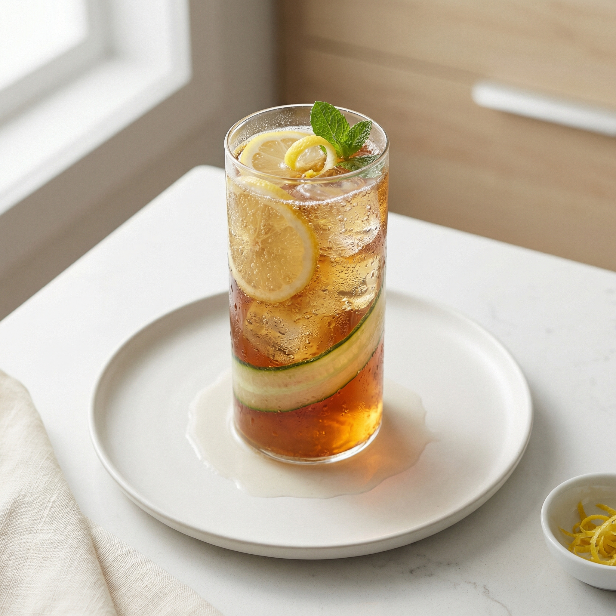 Sparkling Cucumber Black Tea Refresher