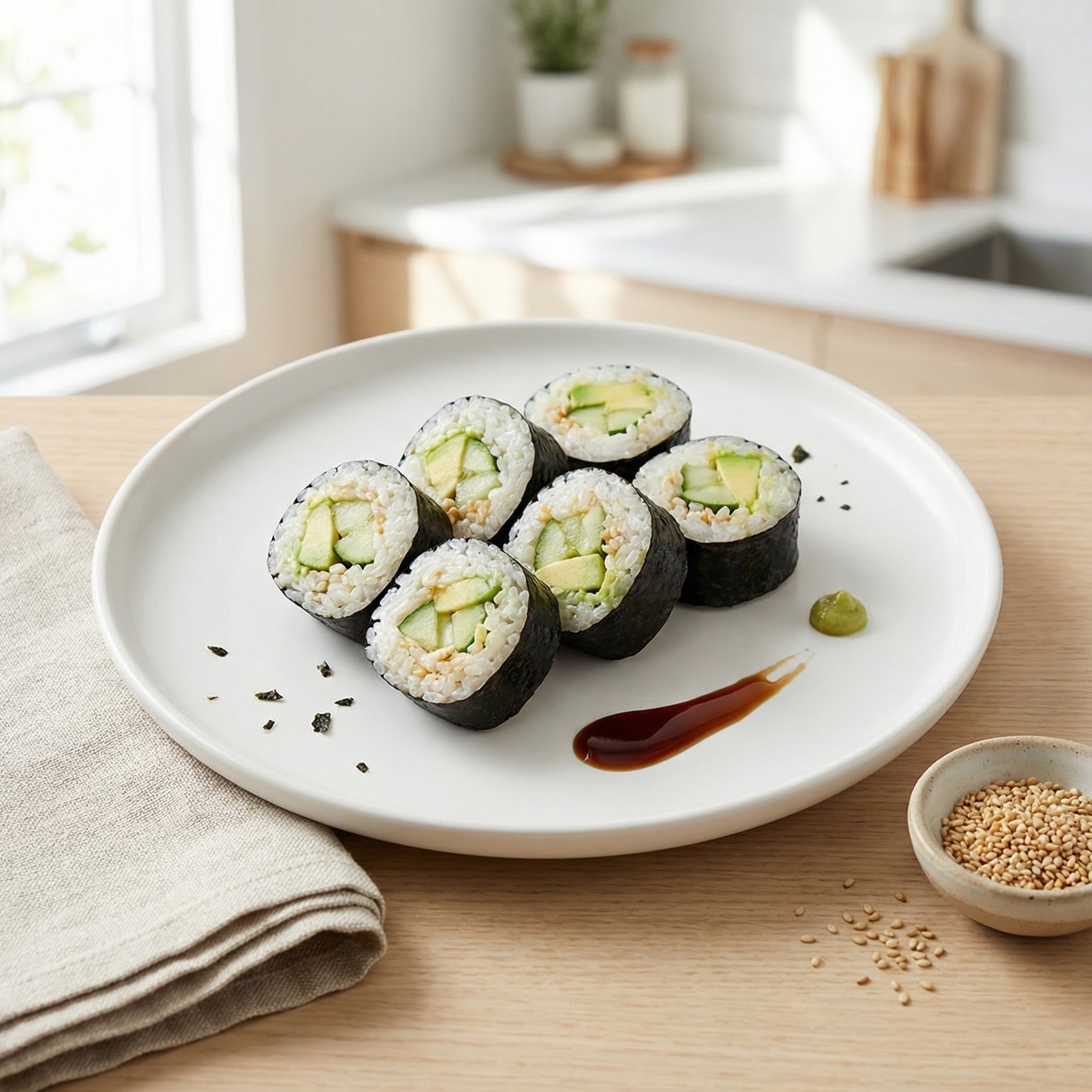 Cucumber and Avocado Sushi