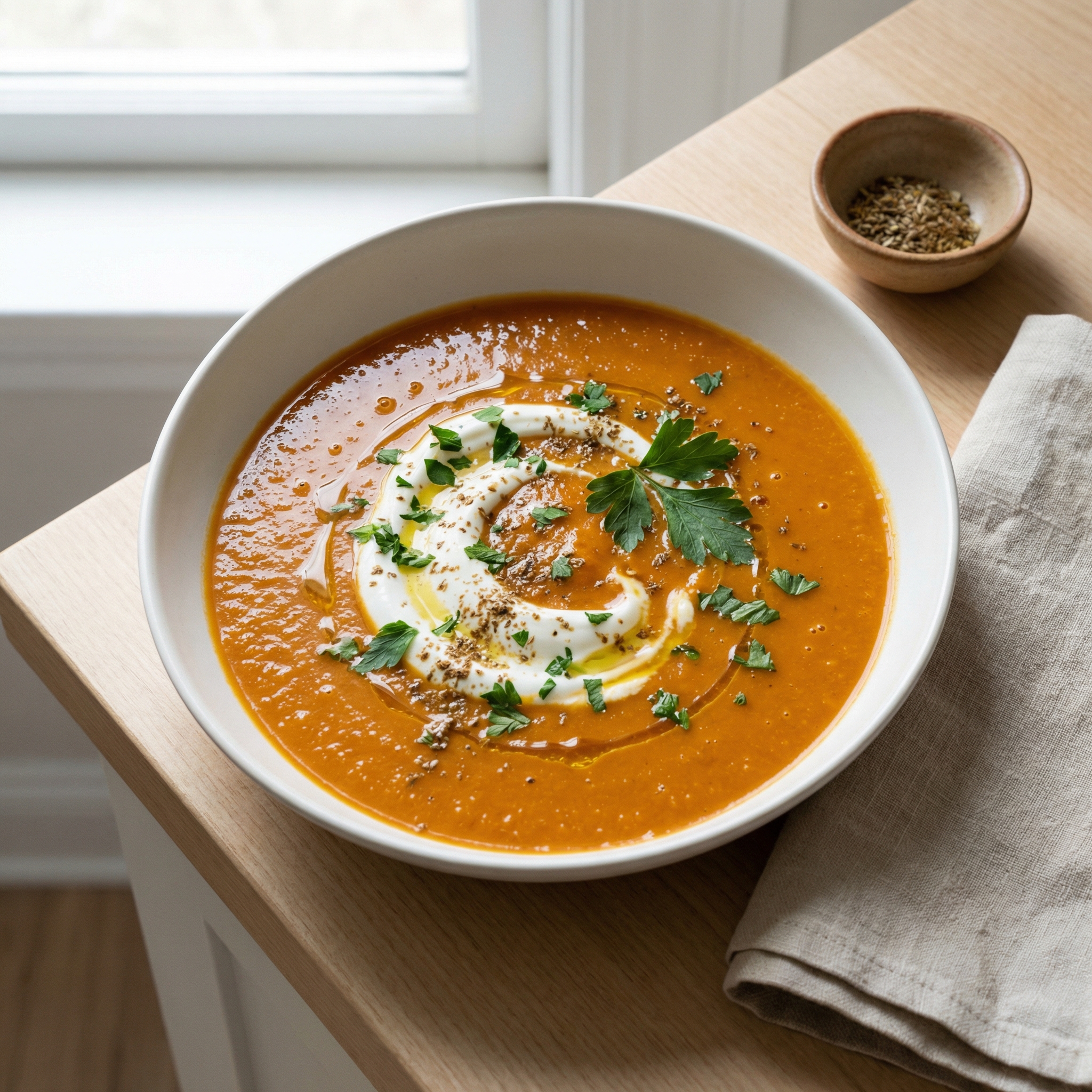 Carrot Soup with Cumin and Parsley