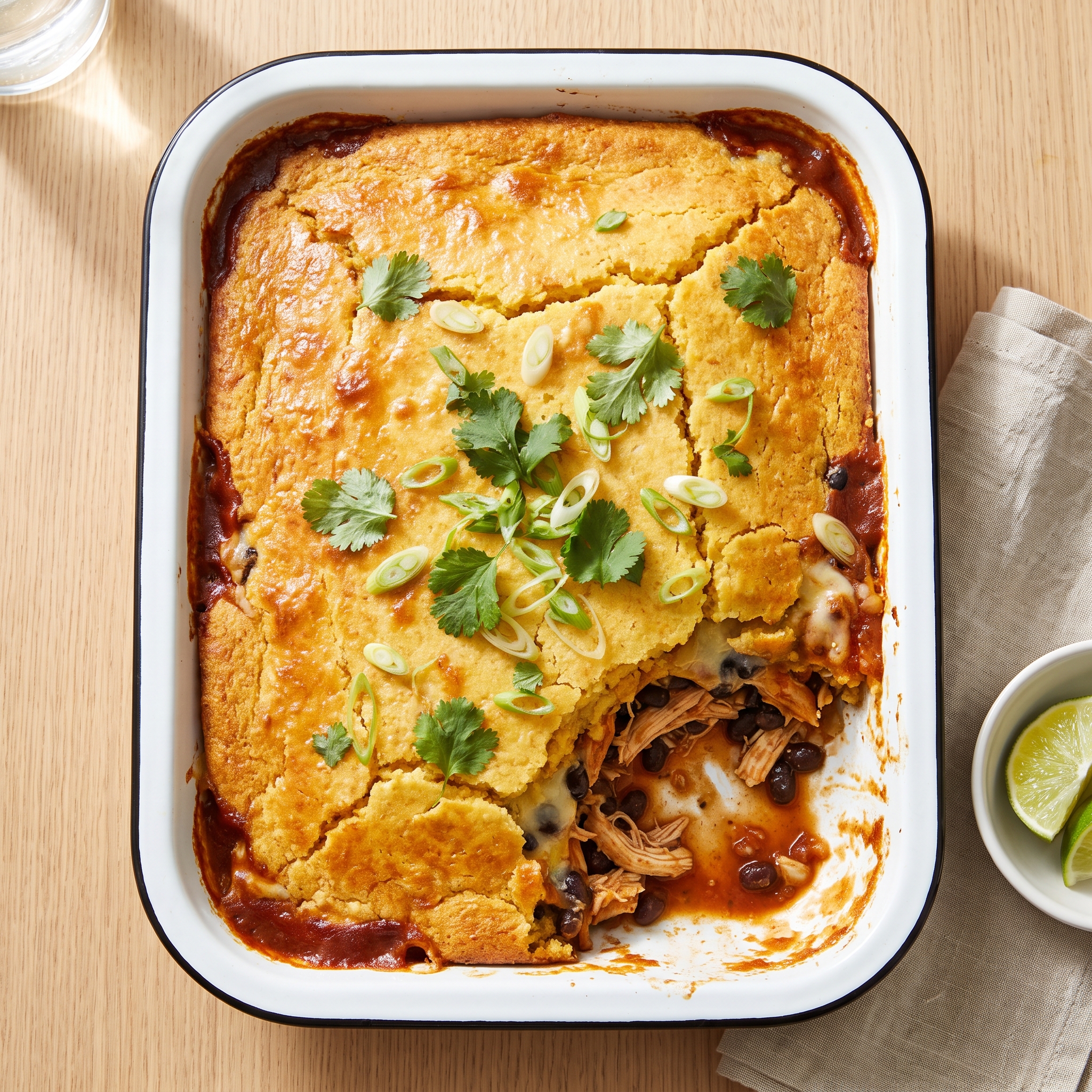 Cupboard Clean-Out Chicken Enchilada Bake