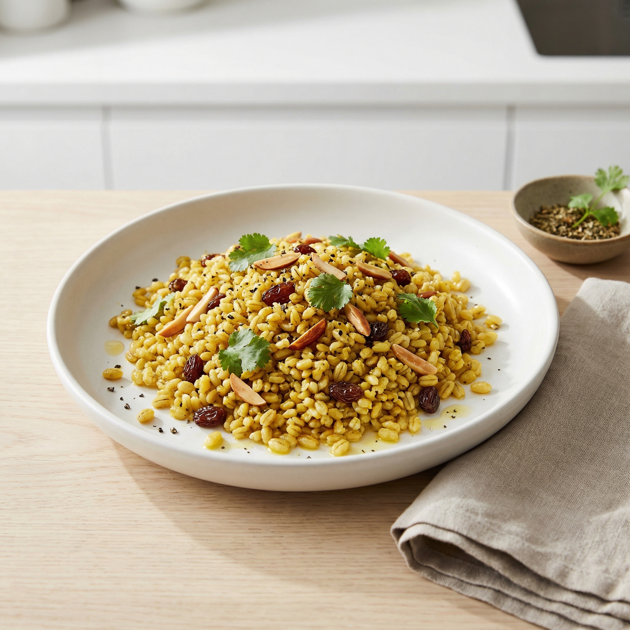 Indian-Spiced Barley Pilaf