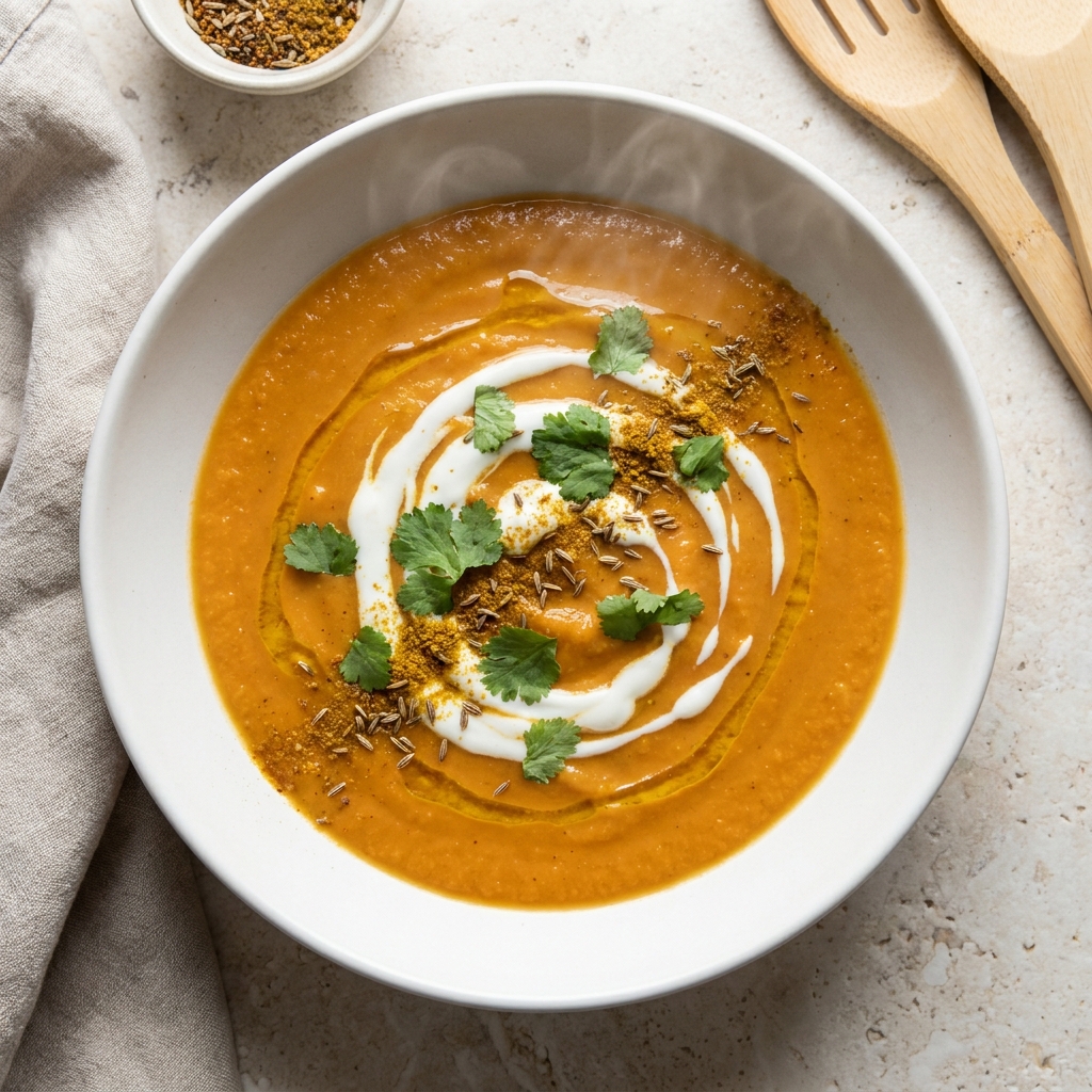 Curried Cauliflower-Sweet Potato Soup
