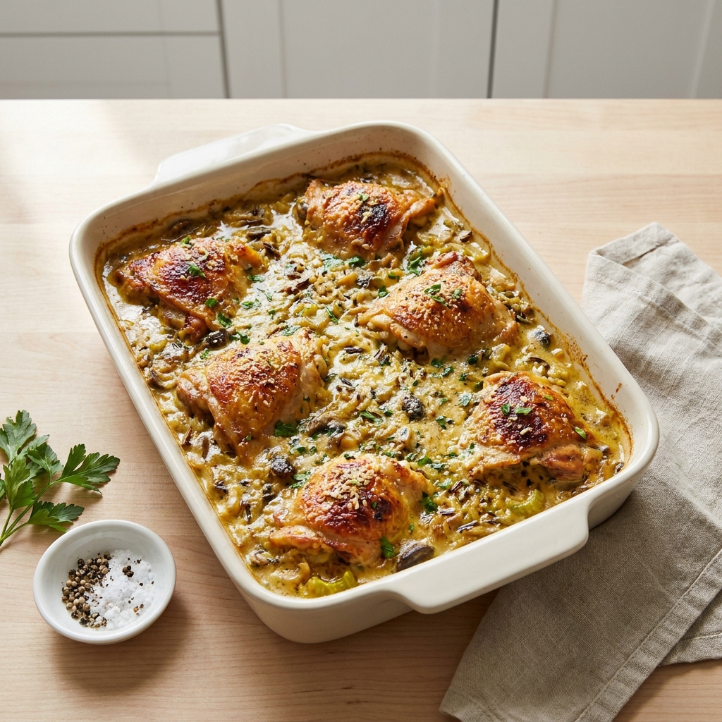 Curried Chicken with Wild Rice Casserole