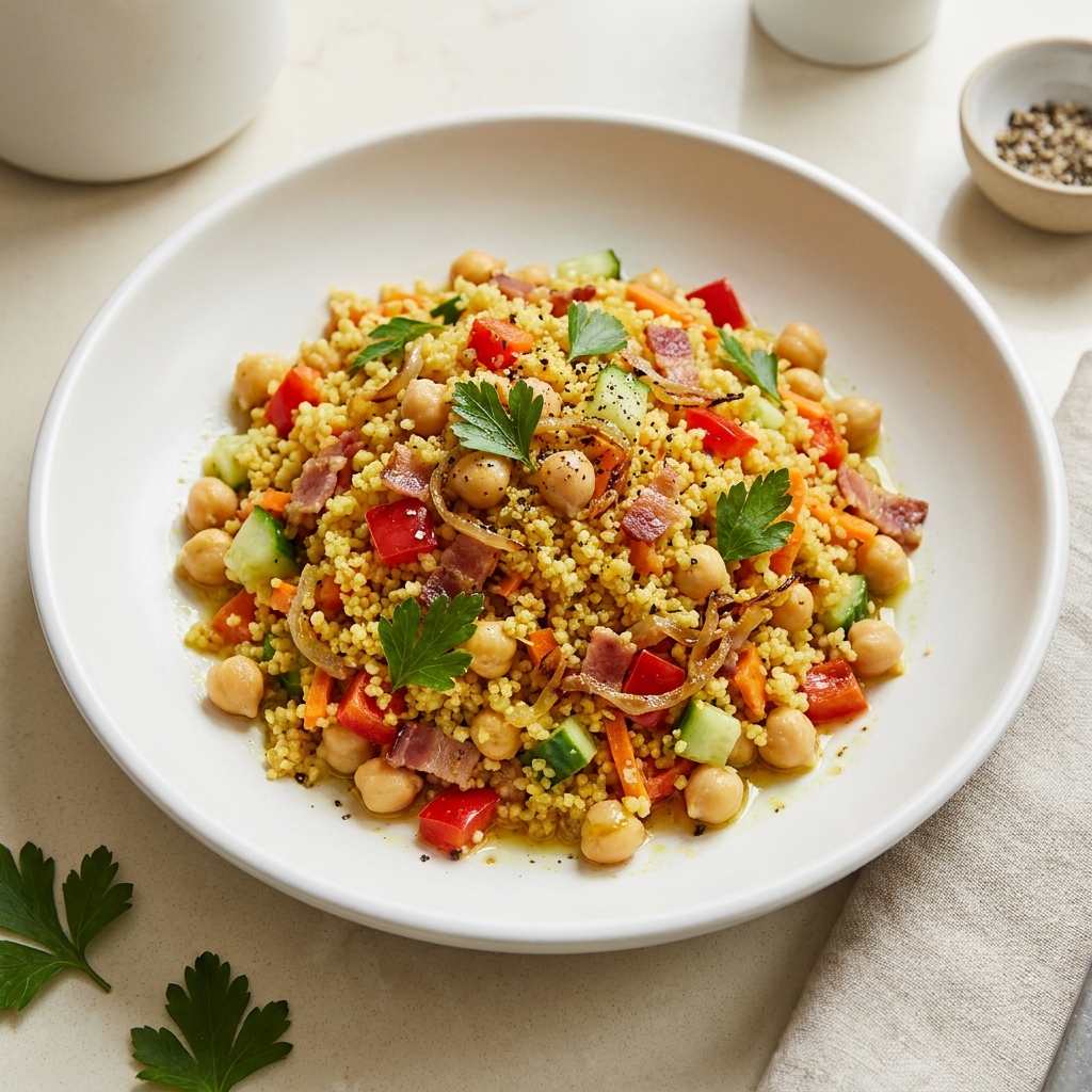 Curried Couscous Salad with Bacon