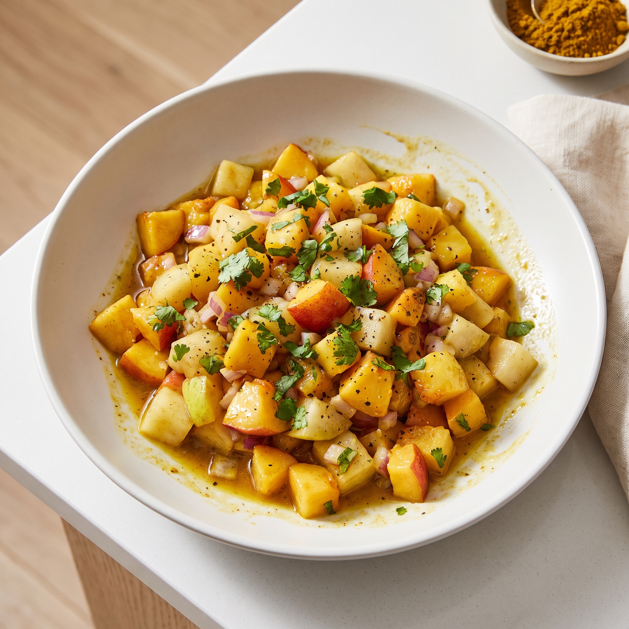 Curried Peach-and-Pear Fruit Salsa
