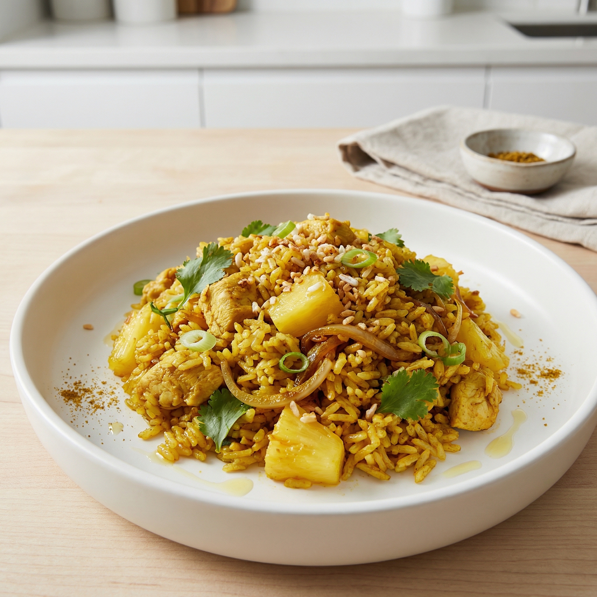 Pineapple Curry Chicken Fried Rice