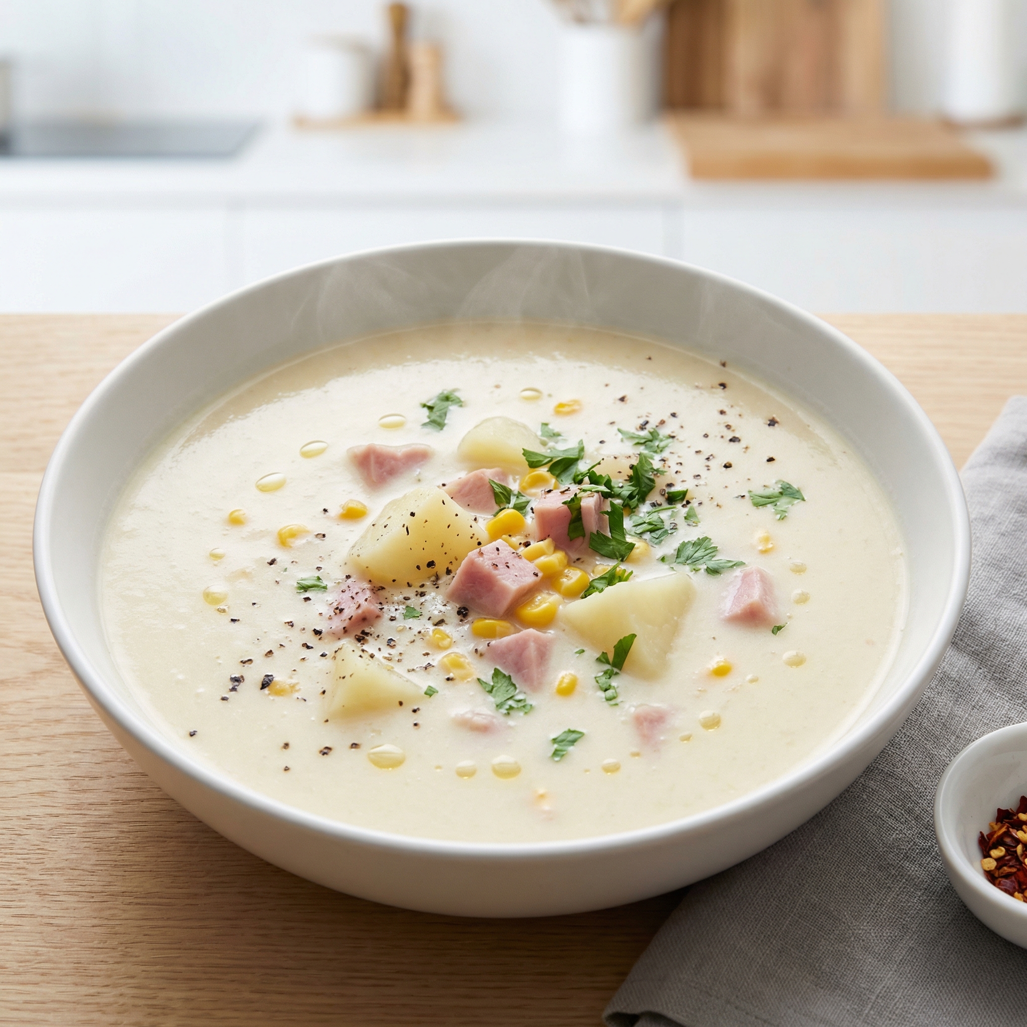 Cream of No Cream Ham and Potato Soup