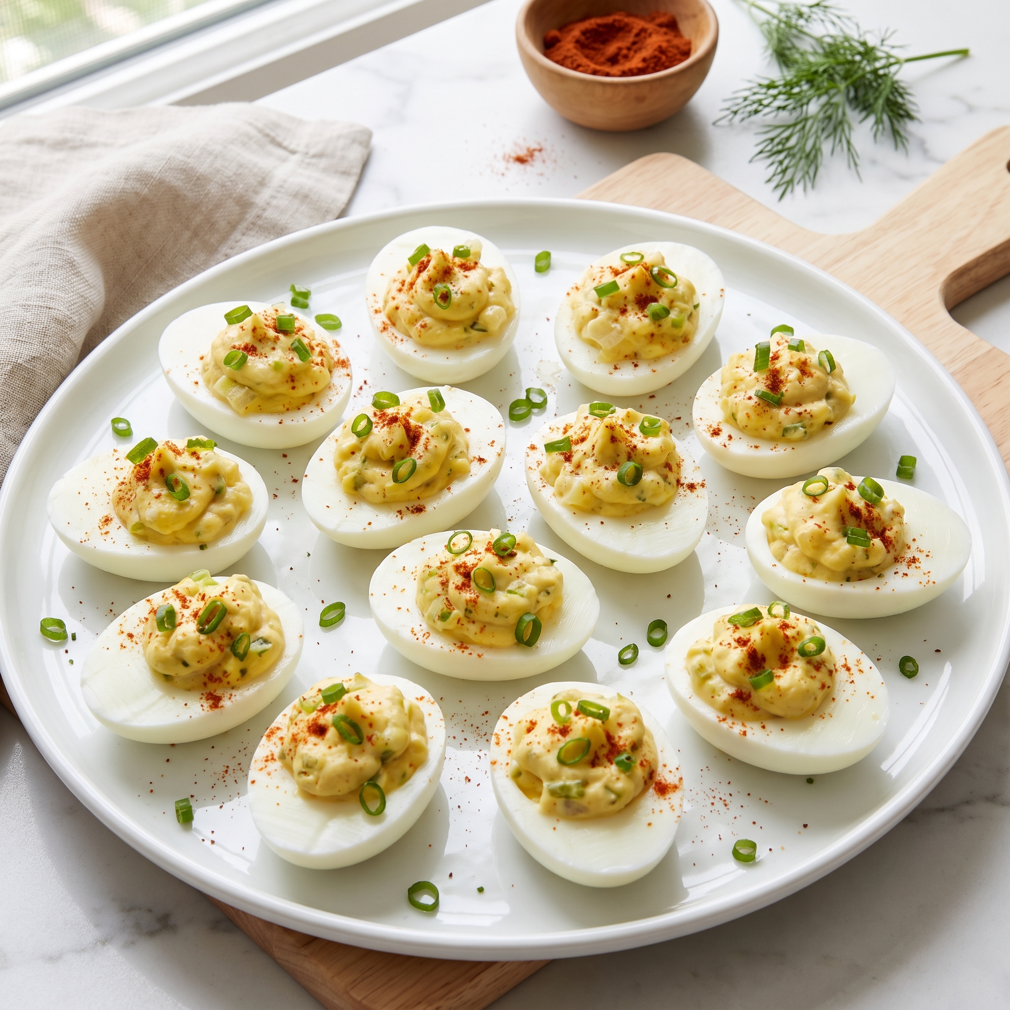 Deviled Eggs with Creamy Potato Salad Filling
