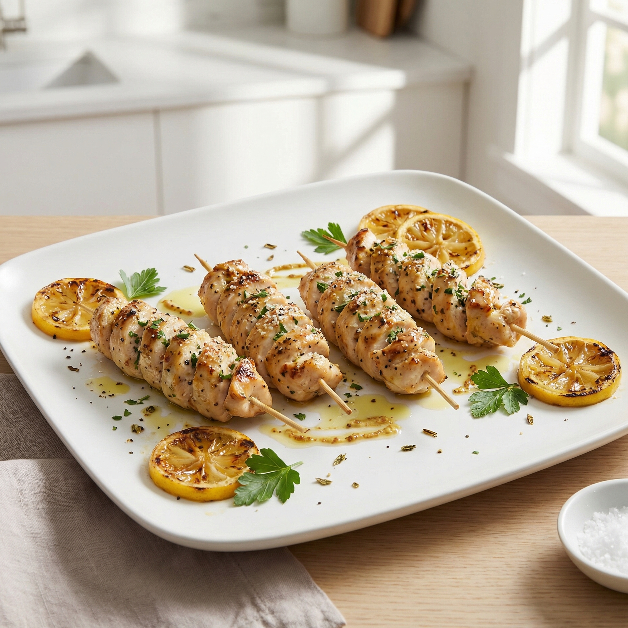 Grilled Spiral Chicken Skewers