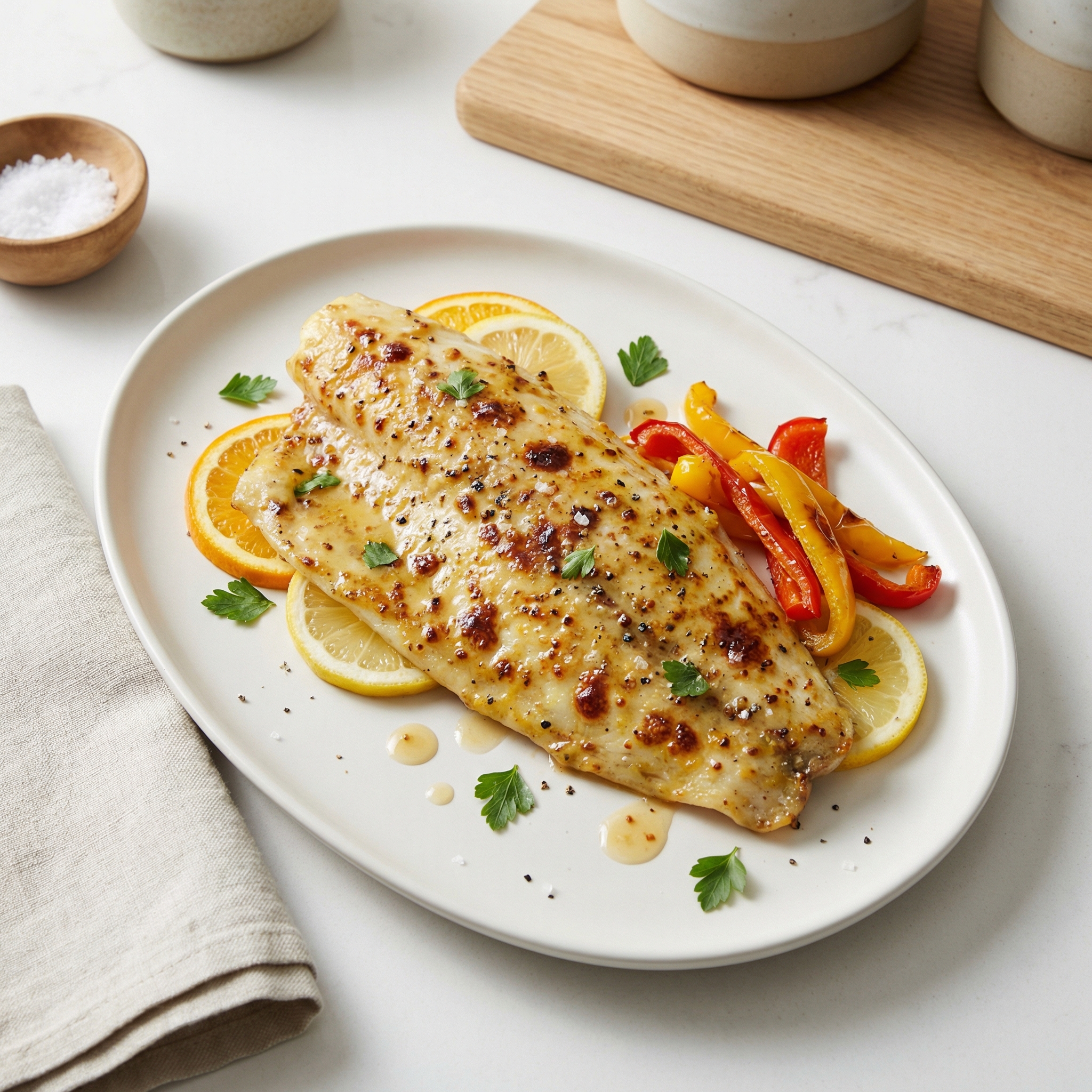Baked Catfish with Dijon Citrus Glaze