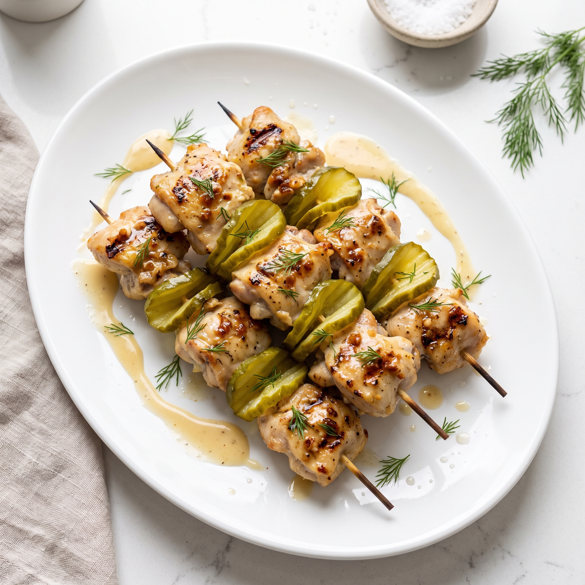 Dill Pickle Chicken Skewers