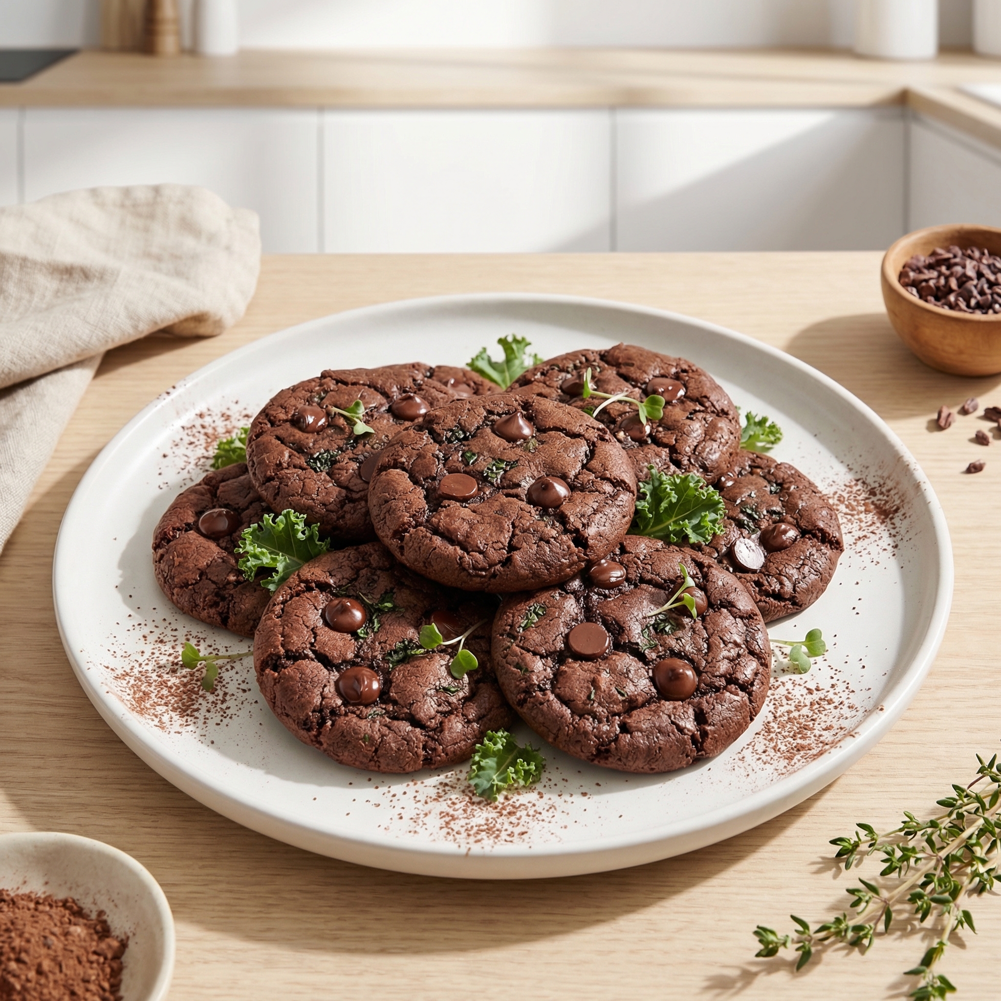Cocoa-Kale Chocolate Cookies