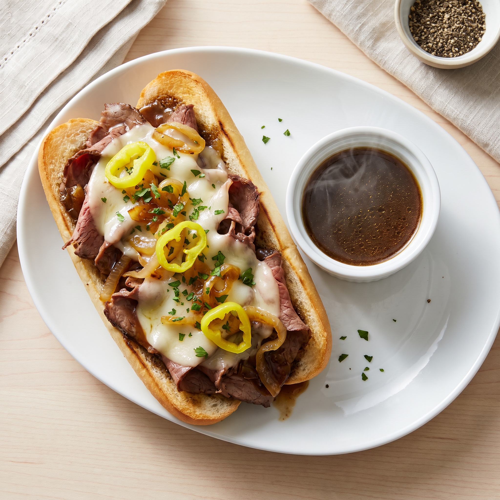 Dripping Roast Beef Sandwiches with Melted Provolone