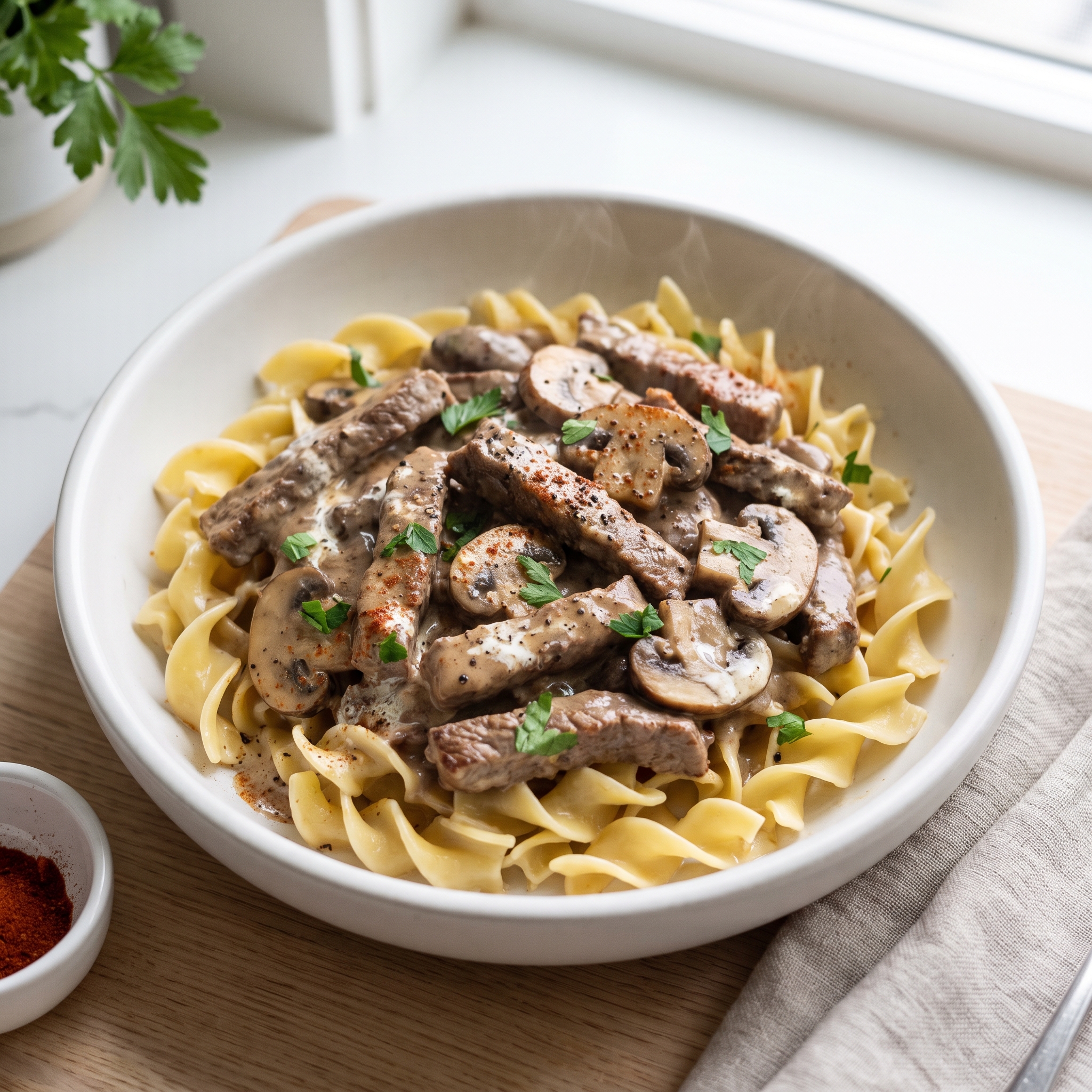 Easy Beef Stroganoff in the Slow Cooker