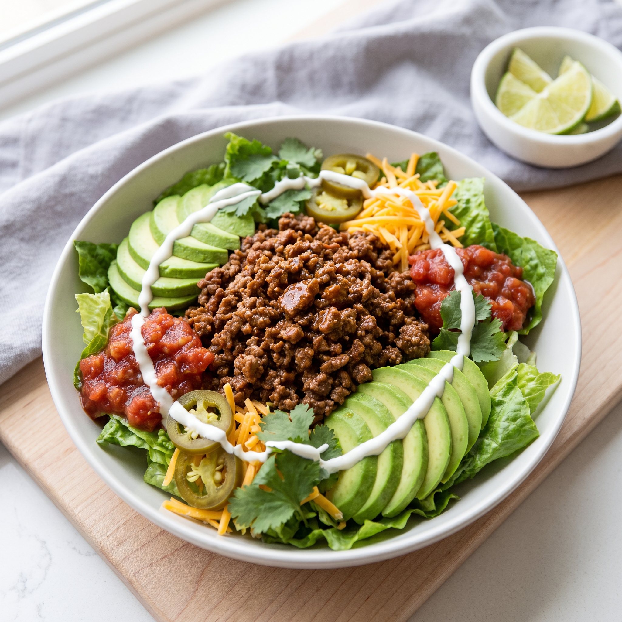 Easy Keto Taco Salad Bowl for 2
