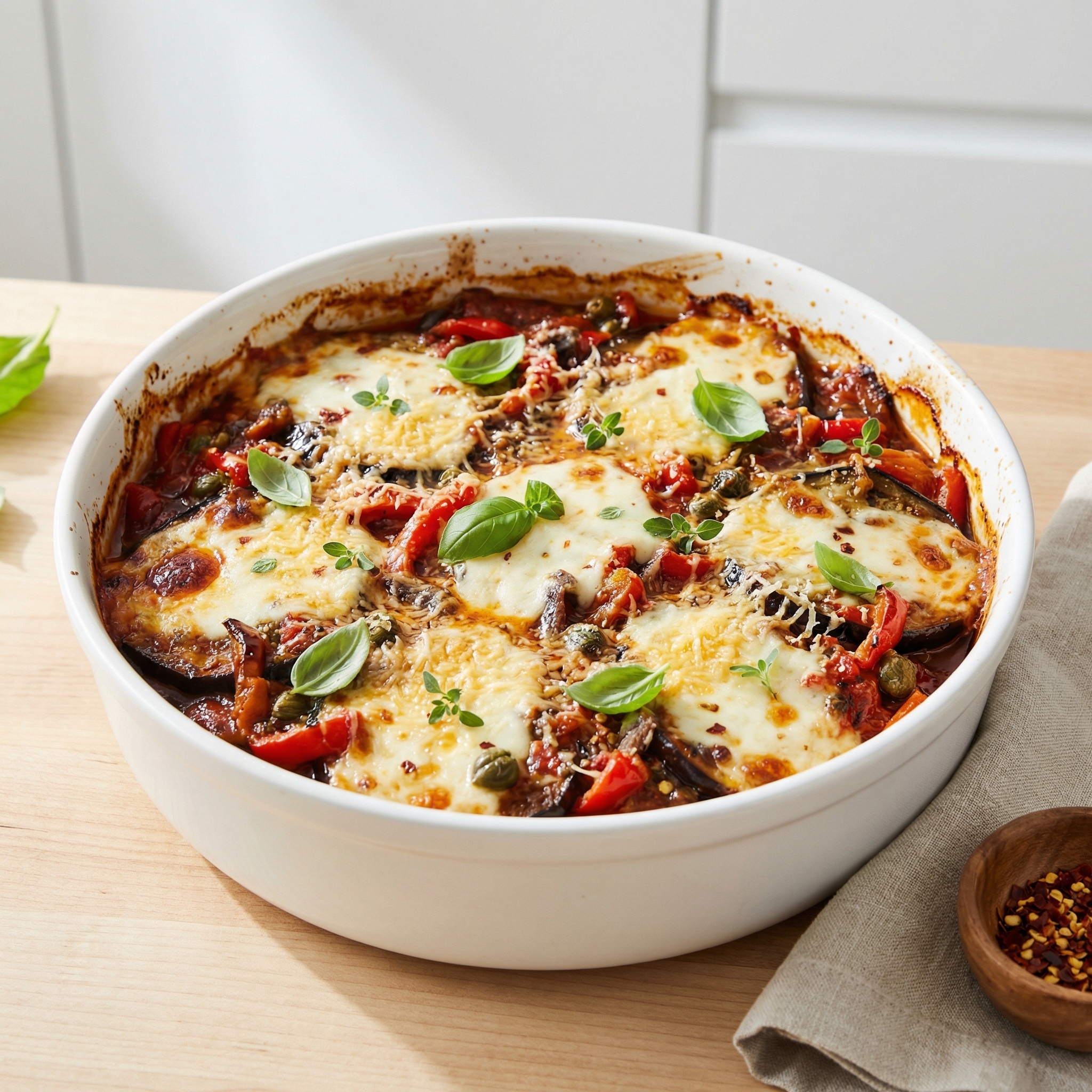 Caponata-Style Eggplant Parmigiana