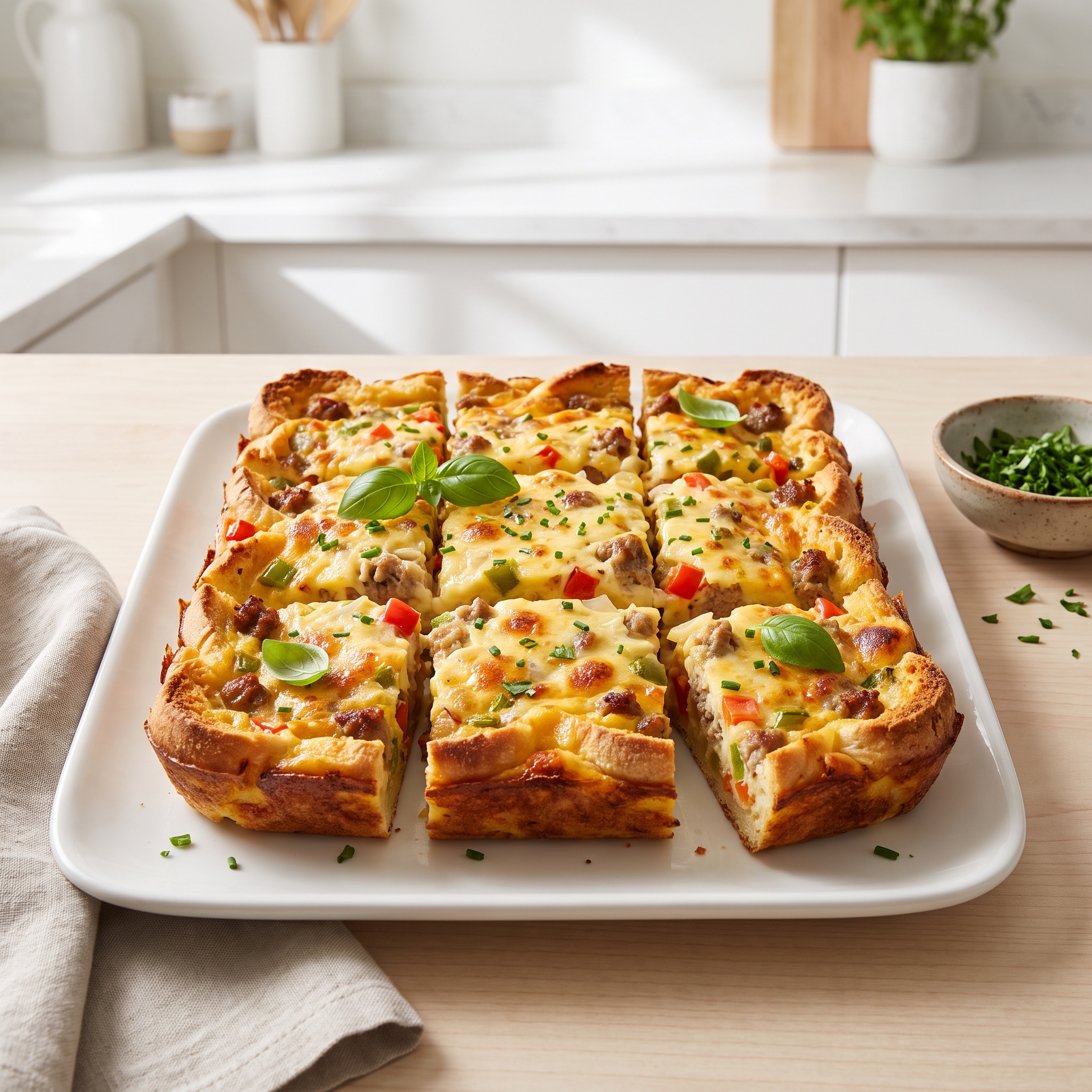 English Muffin and Sausage Breakfast Bake