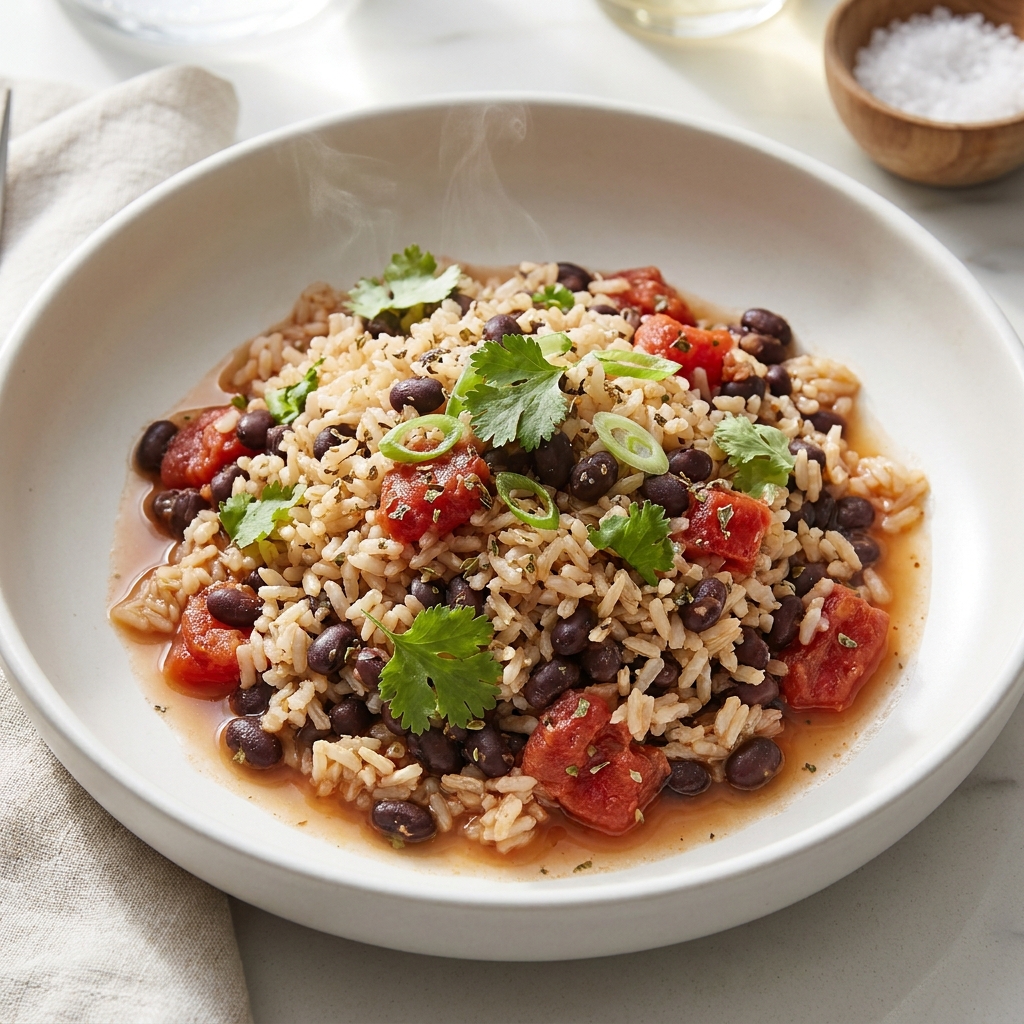 Fast Black Beans with Brown Rice