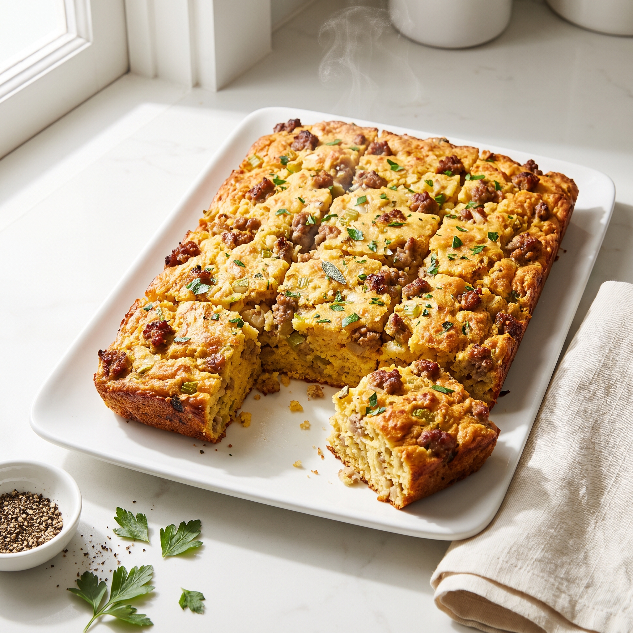 Festive Cornbread and Sausage Dressing