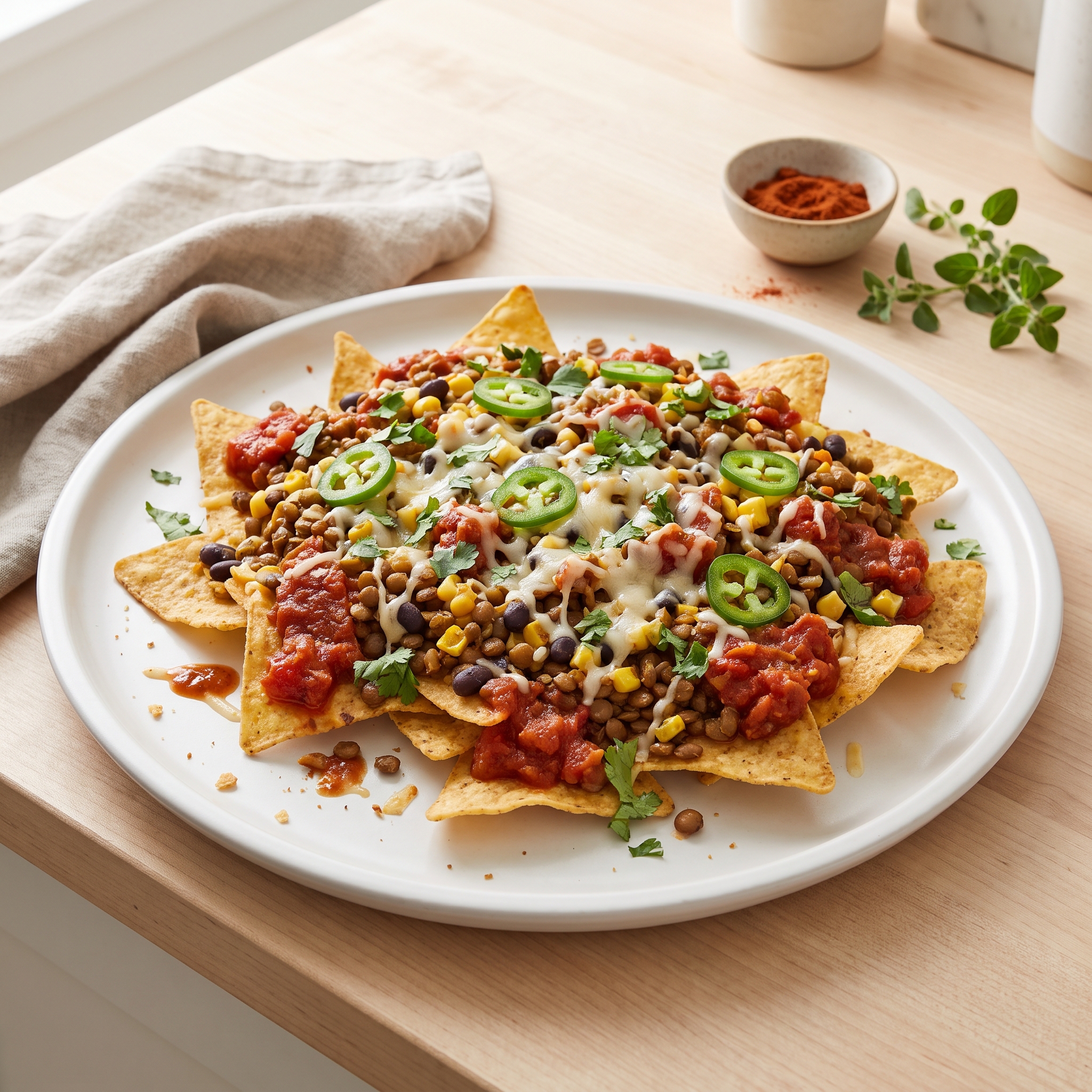 Fiery Lentil Sheet-Pan Nachos