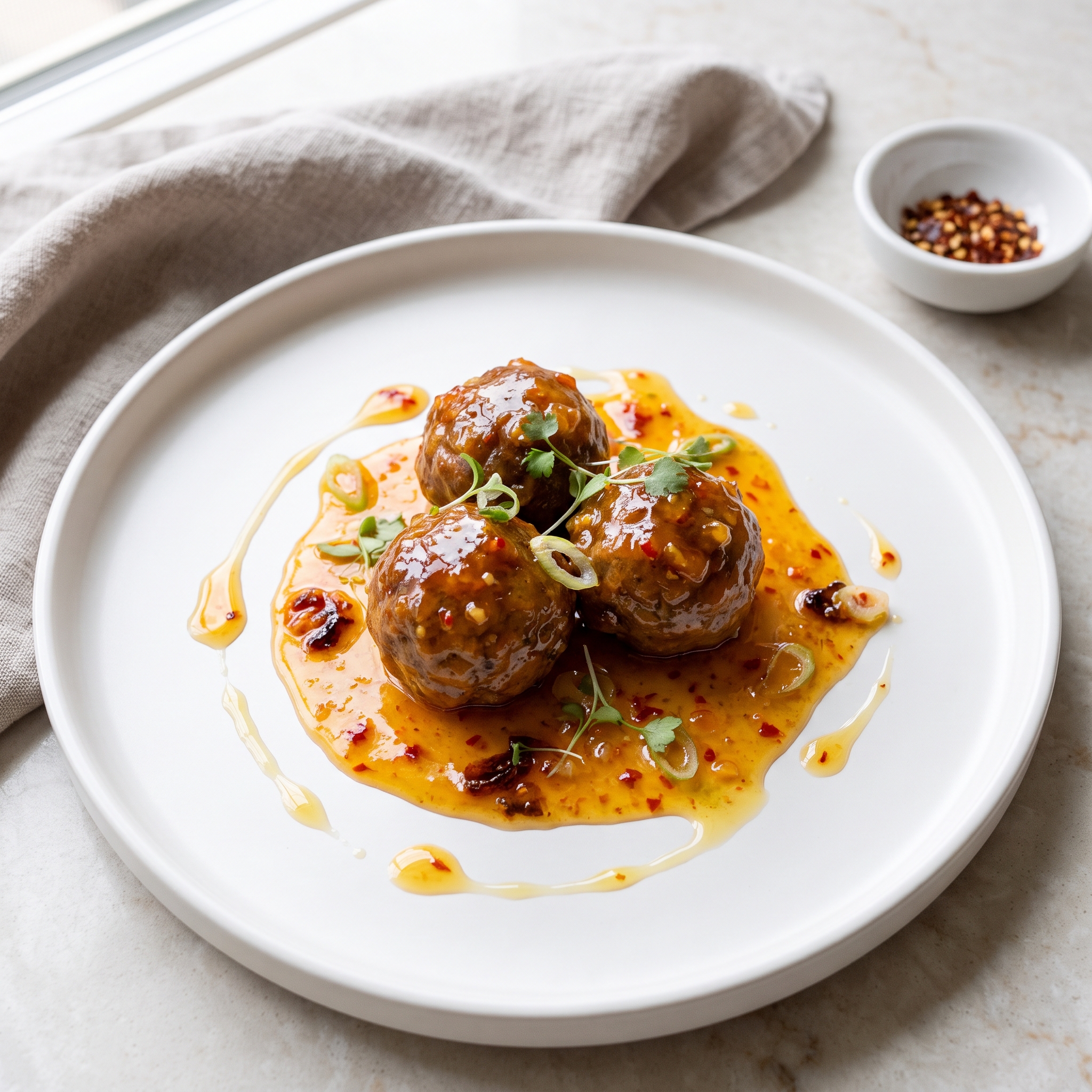 Fiery Orange-Glazed Bison Meatballs