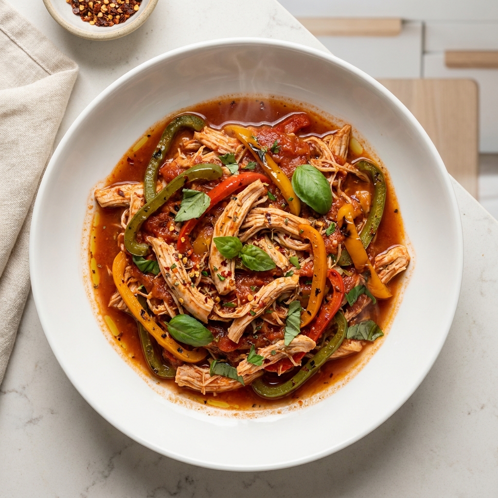 Fiery Slow-Cooker Chicken Cacciatore in Red Wine