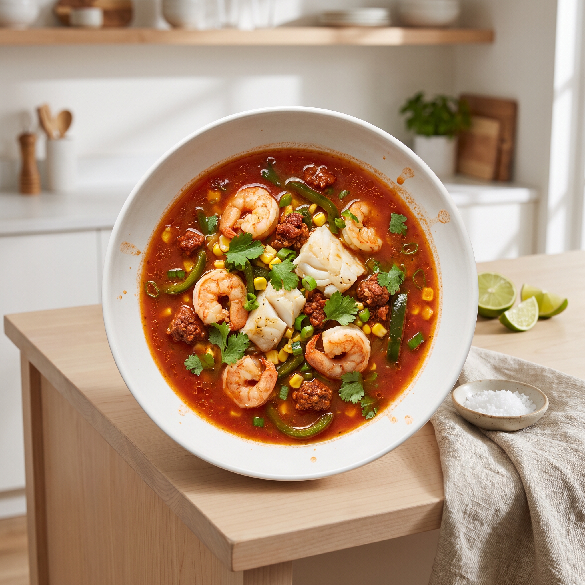 Fiery Tomato Seafood and Chorizo Stew