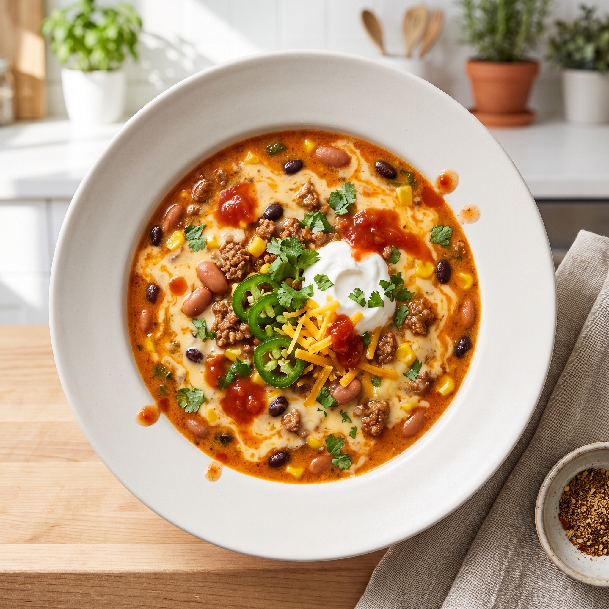 Five-Ingredient Cheesy Taco Soup