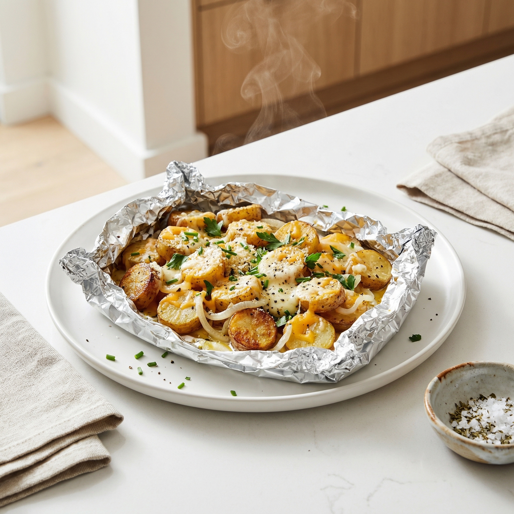 Cheesy Campfire Potatoes