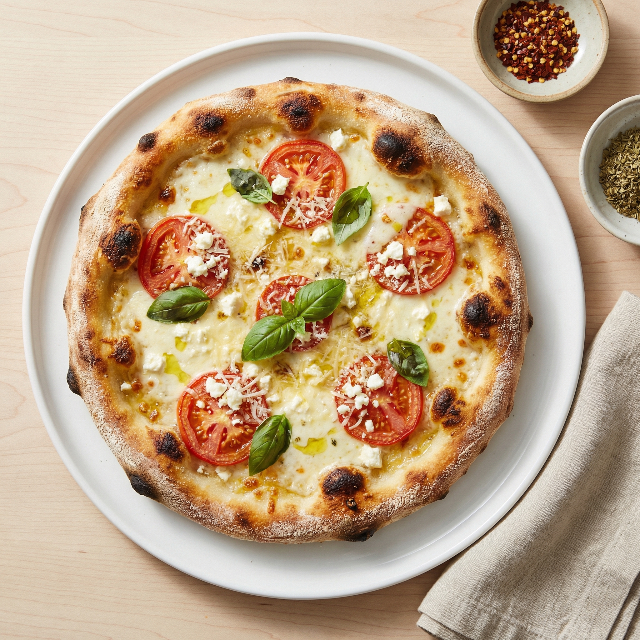 Margherita Pizza with Four Cheeses
