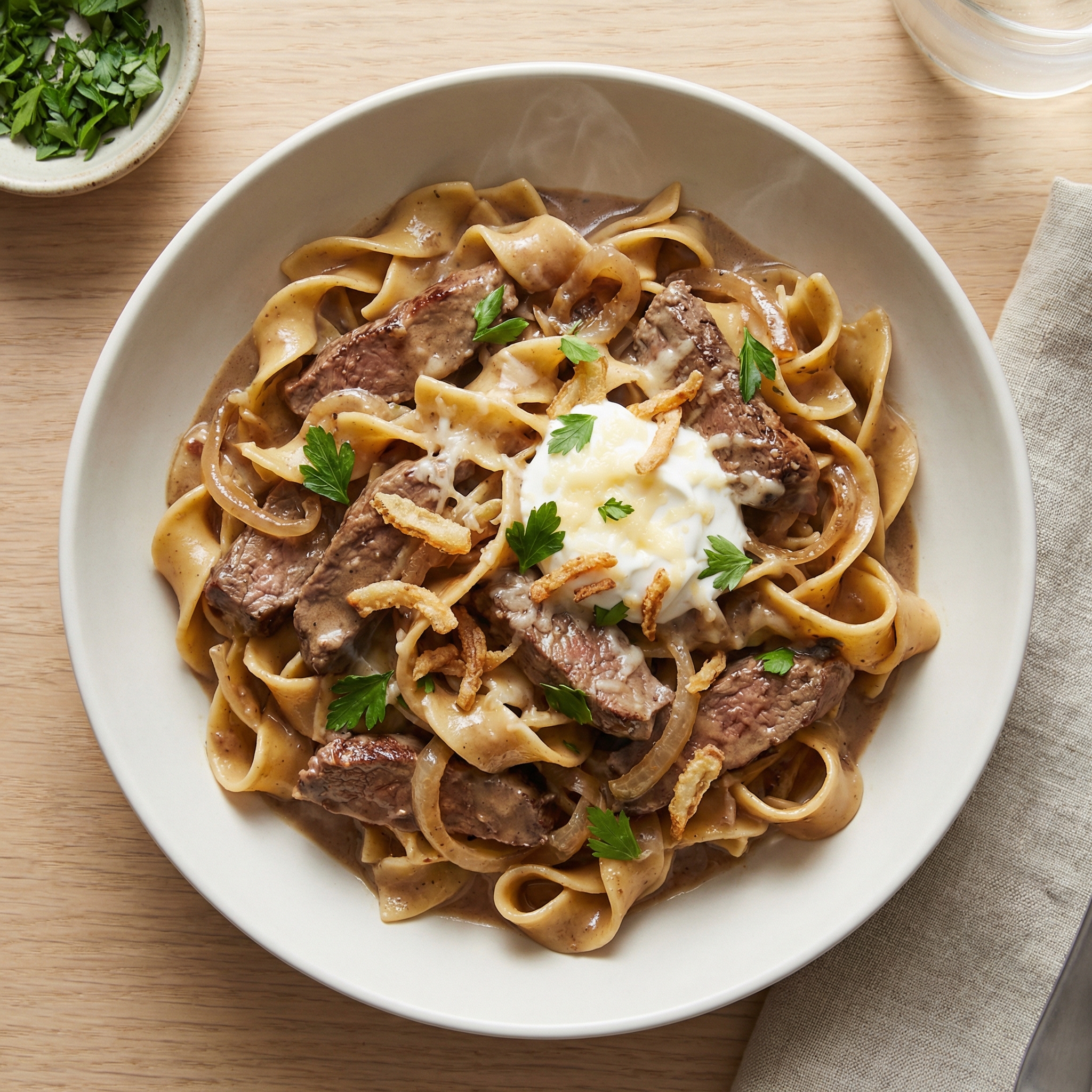 French Onion Beef and Noodles