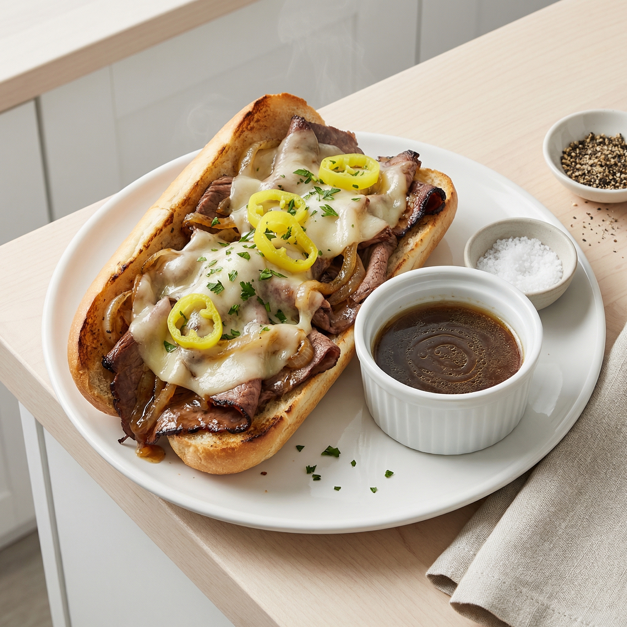 Dripping Roast Beef Sandwiches with Melted Provolone
