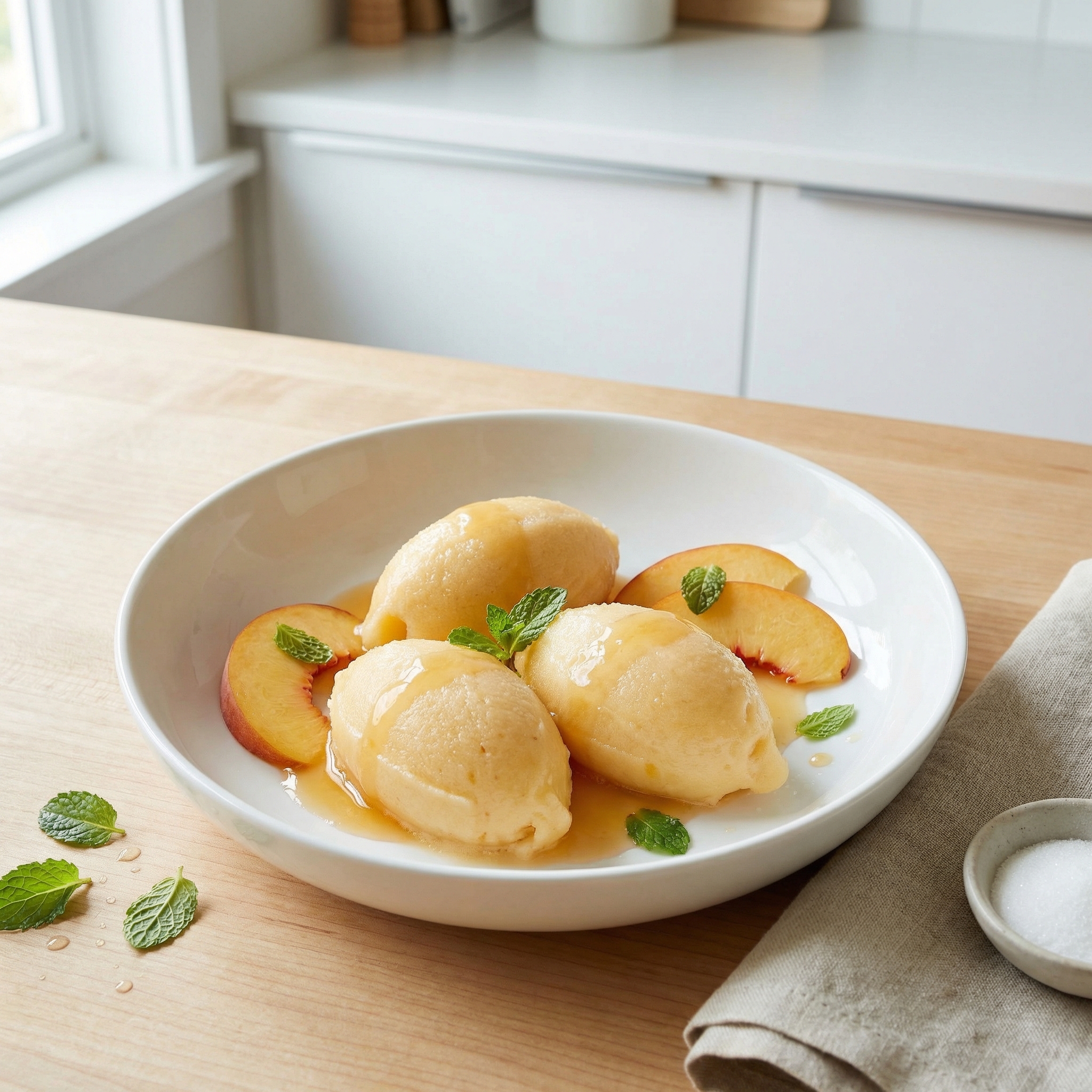 Bright Peach Lemon Sorbet