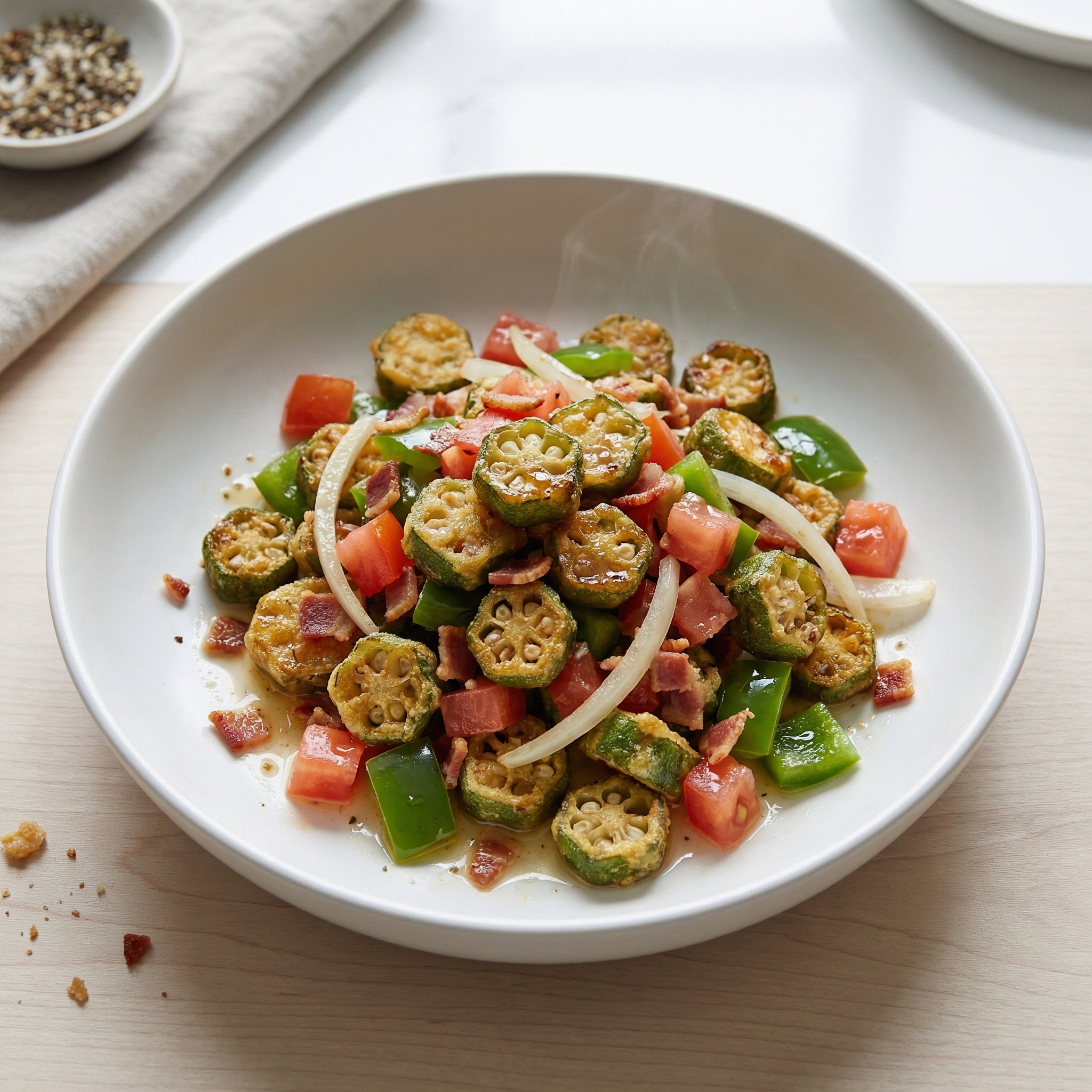 Bacon-Studded Okra Salad